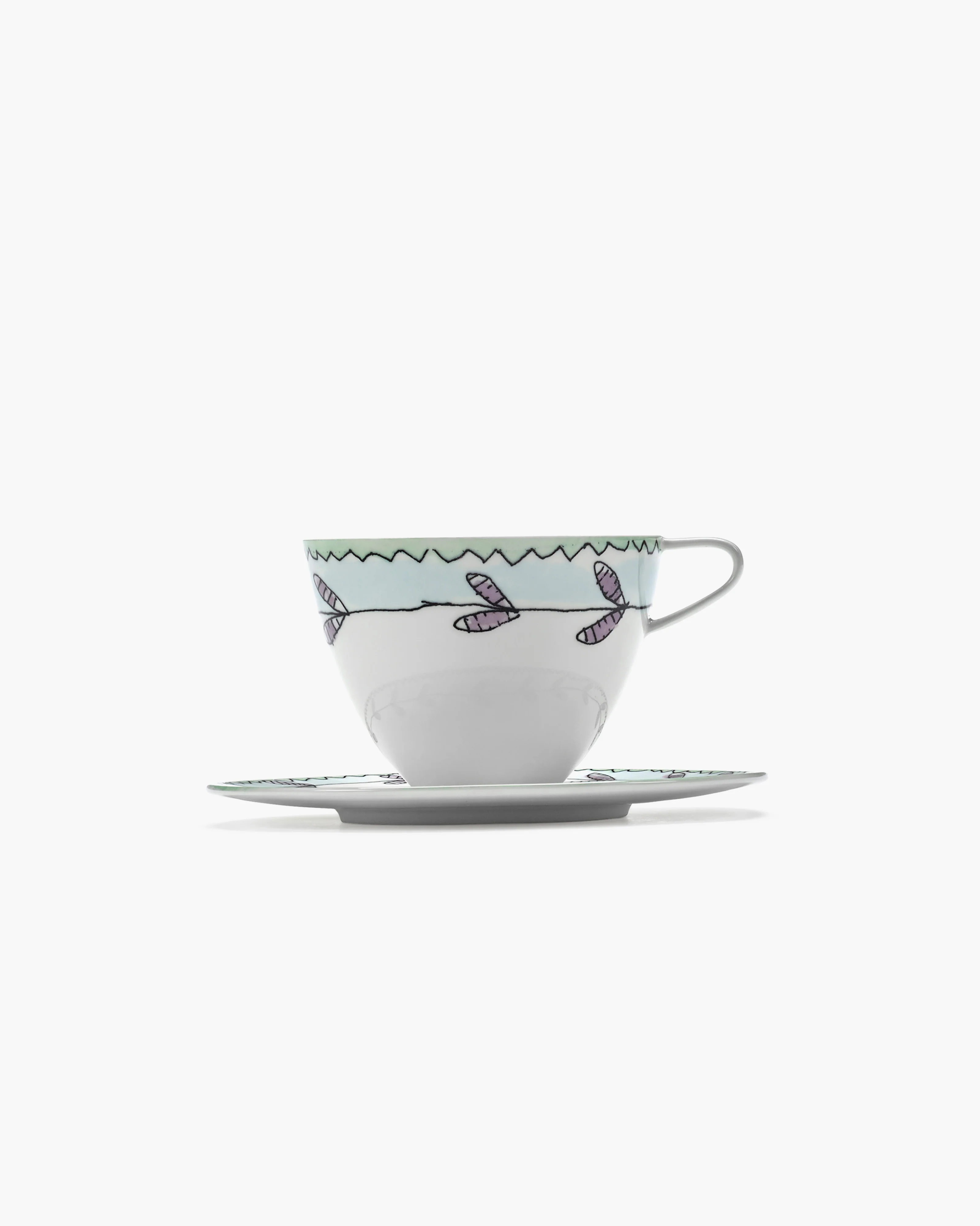 Cappuccino cup with saucer Blossom milk Midnight Flowers - Image 4