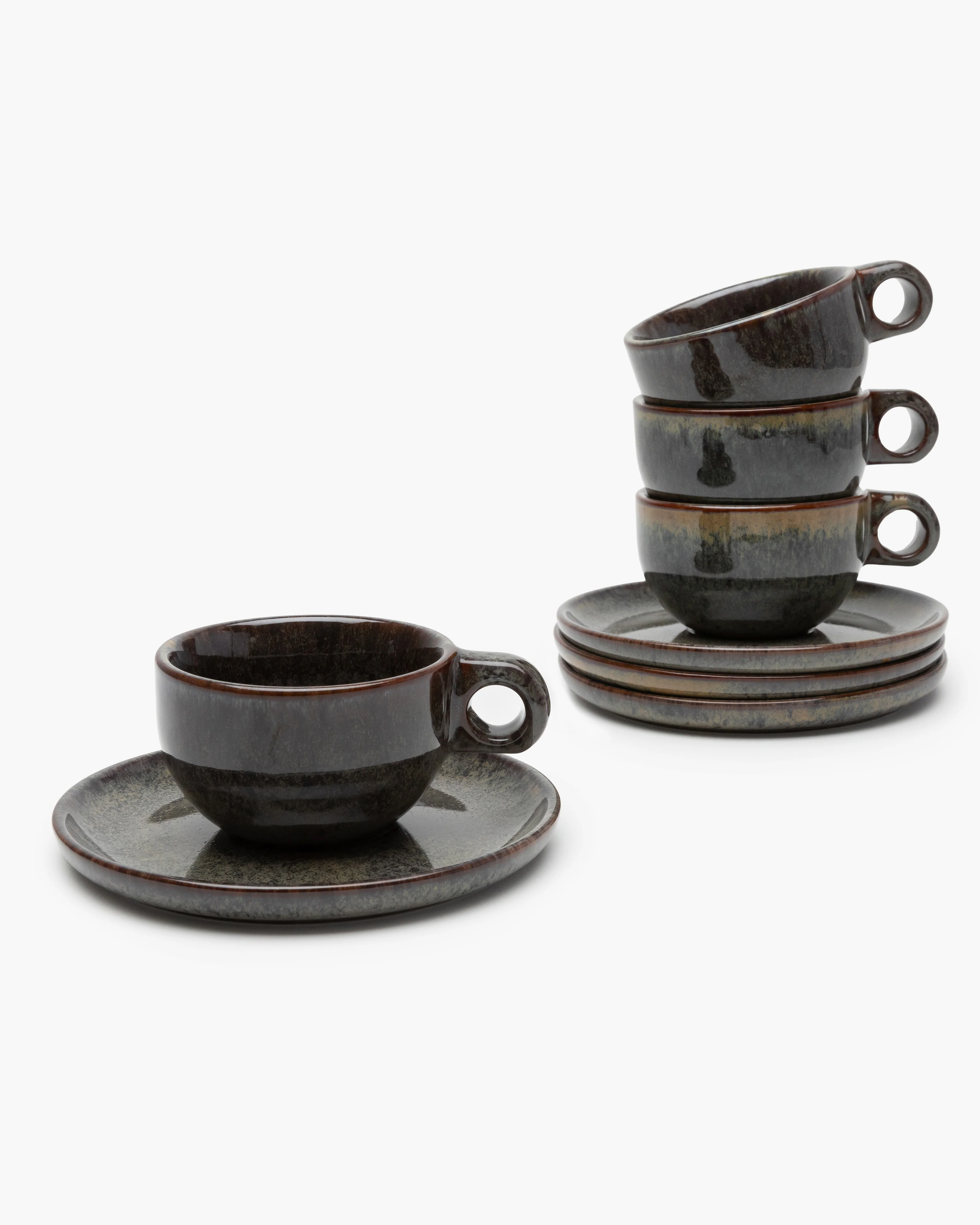 Cappuccino cup with saucer indi gray Surface - Image 5