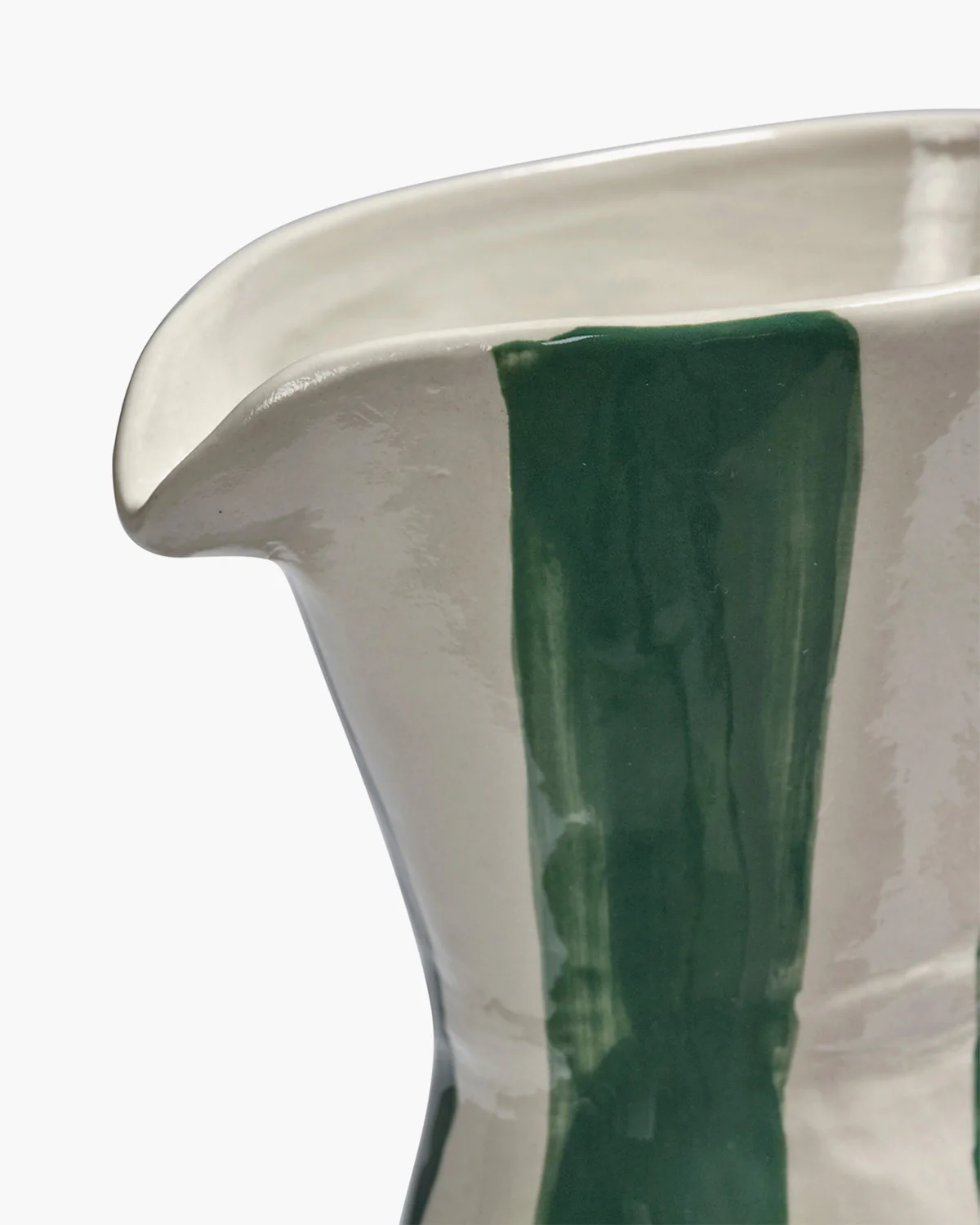 Ceramic jug beige - green Charly - Image 3