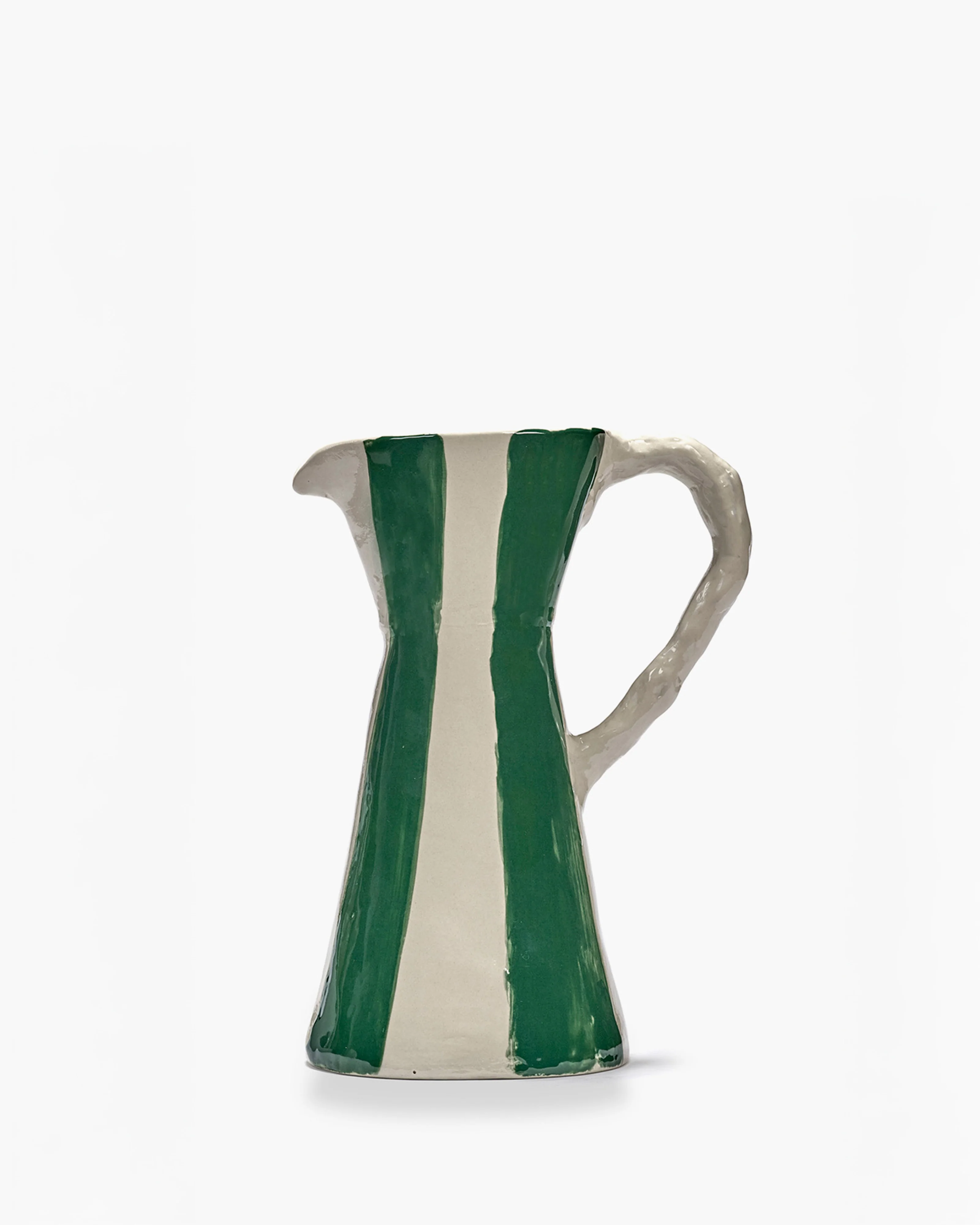 Ceramic jug beige - green Charly - Image 4