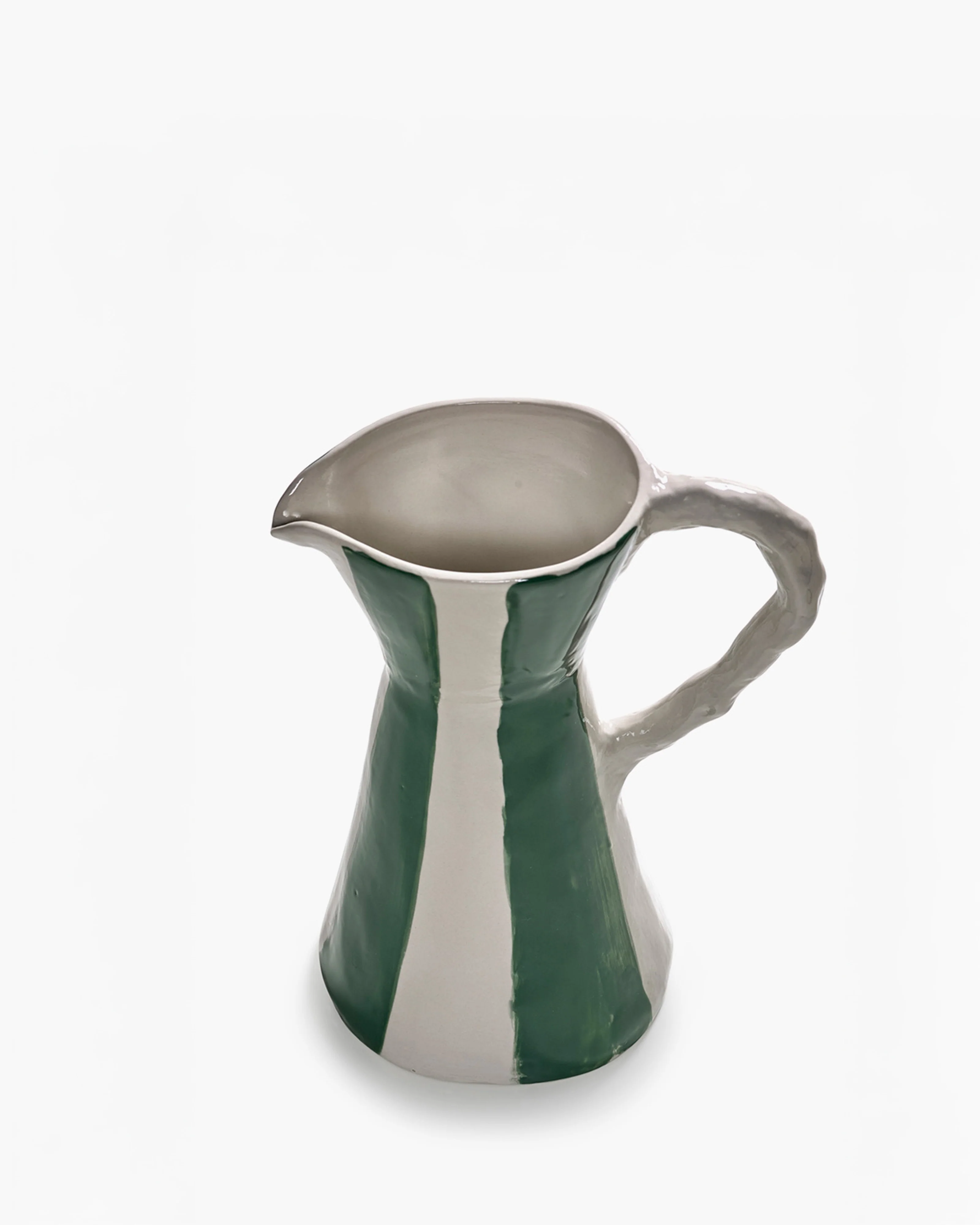 Ceramic jug beige - green Charly - Image 5