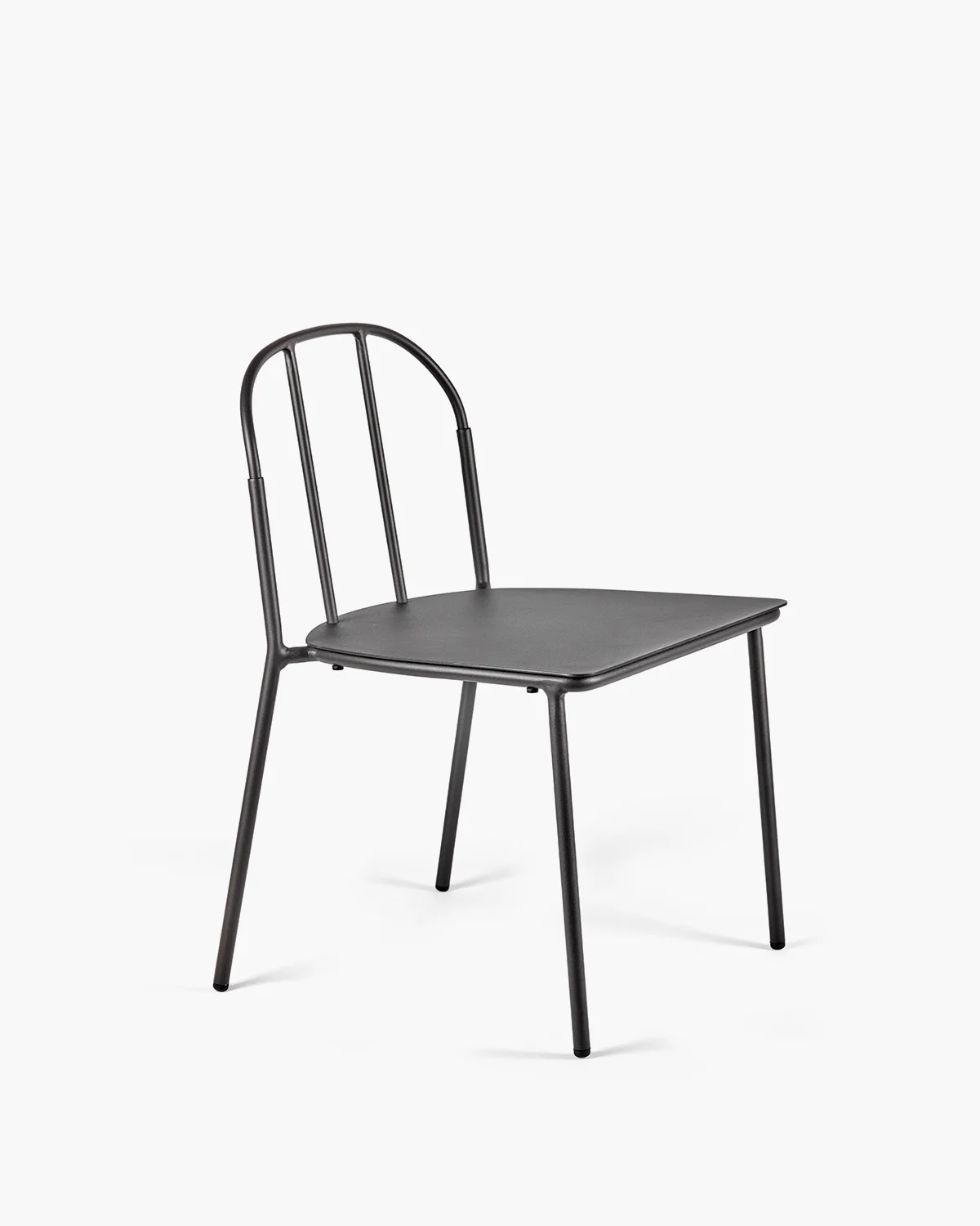 Black chair with white cushion included Patio - Image 3