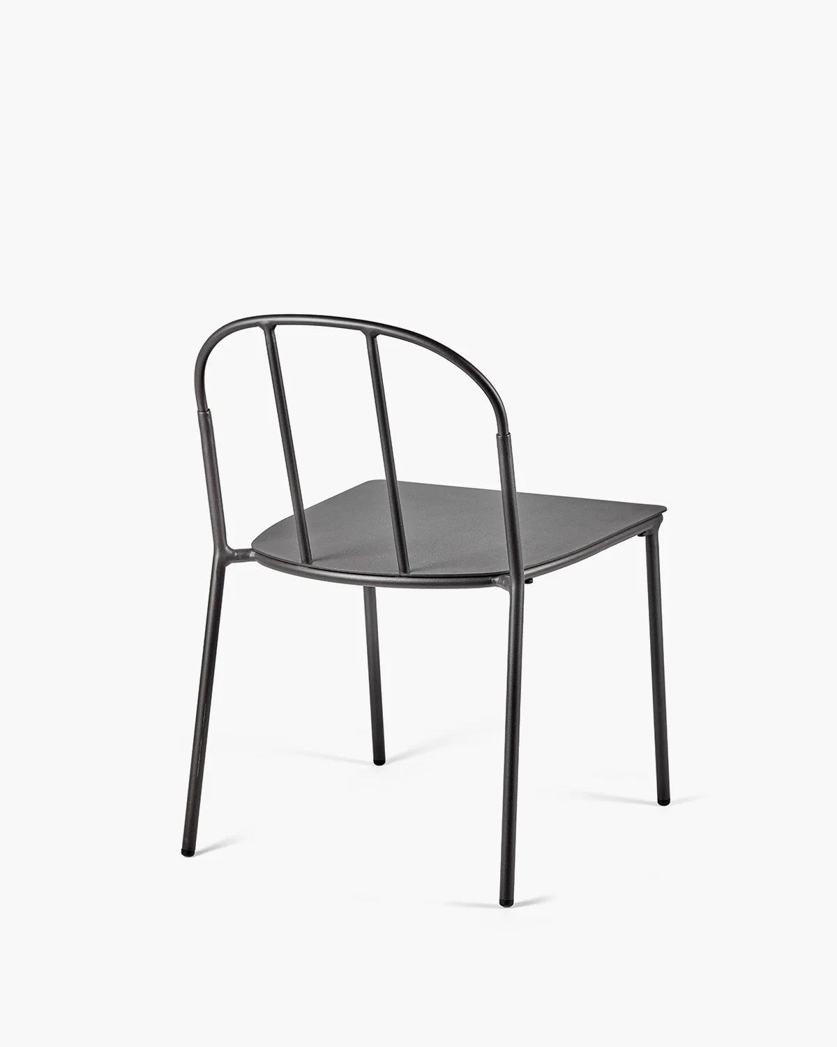 Black chair with white cushion included Patio - Image 4