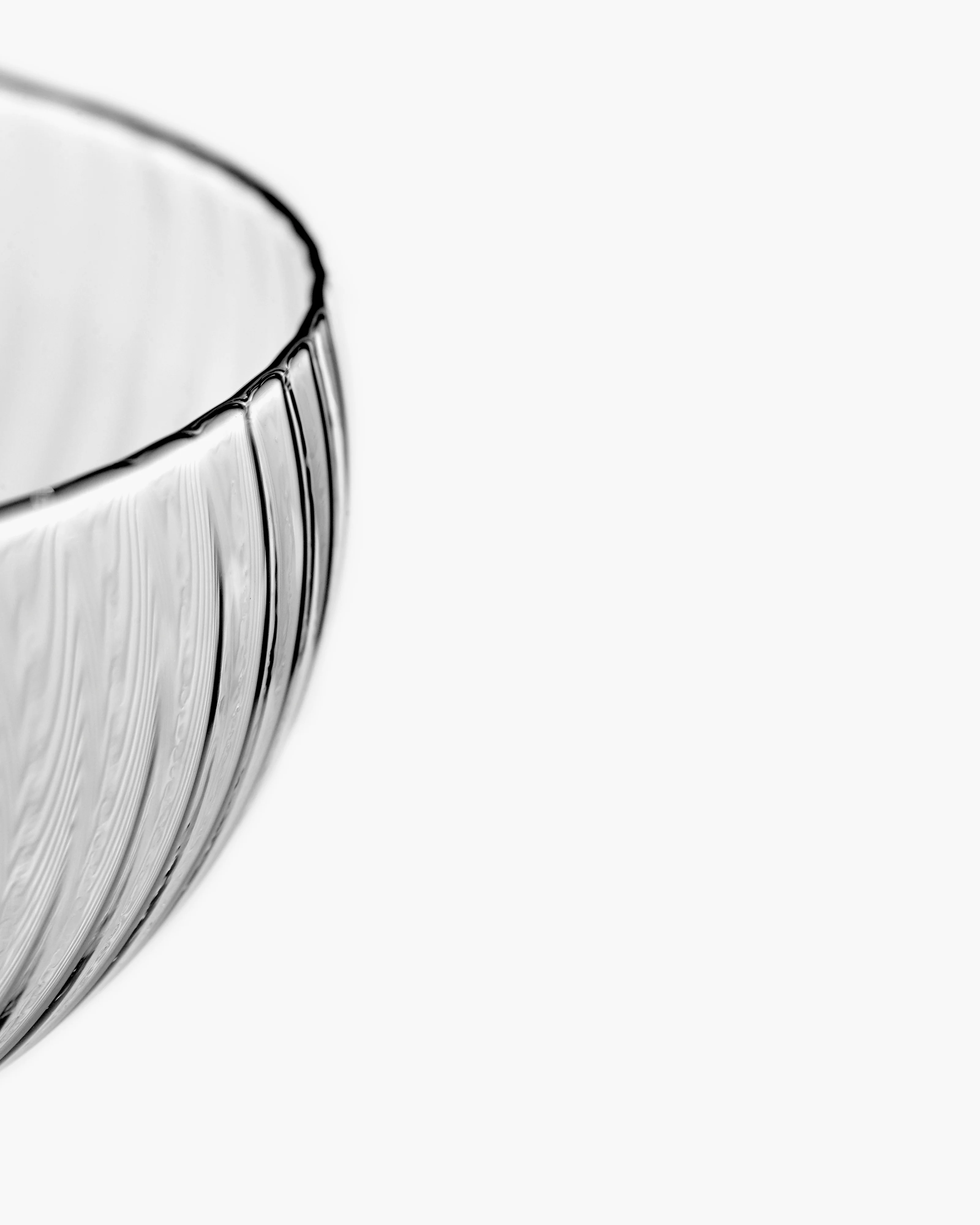 Champagne coupe 15cl transparent ribbed glass Inku - Image 5