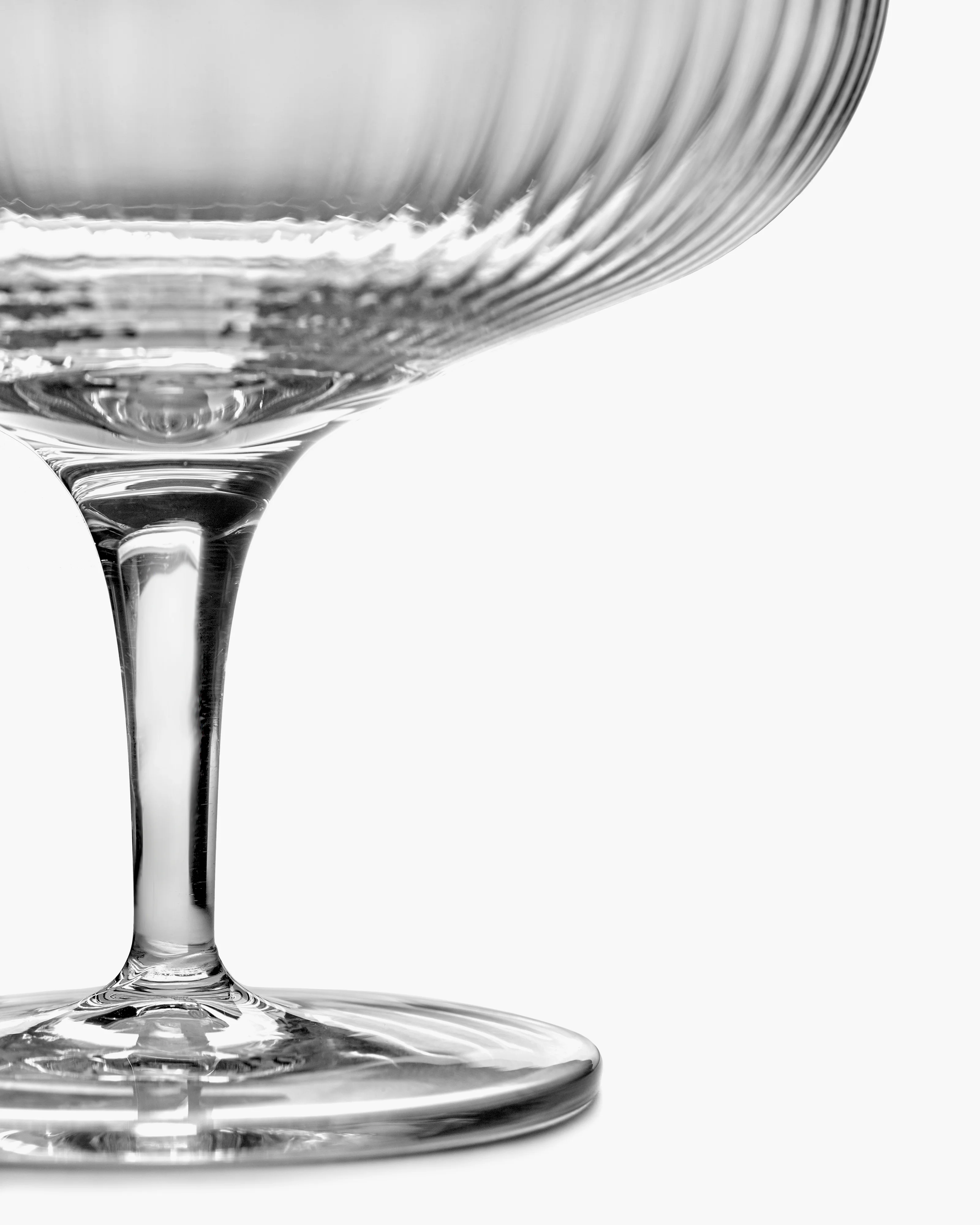 Champagne coupe 15cl transparent ribbed glass Inku - Image 6