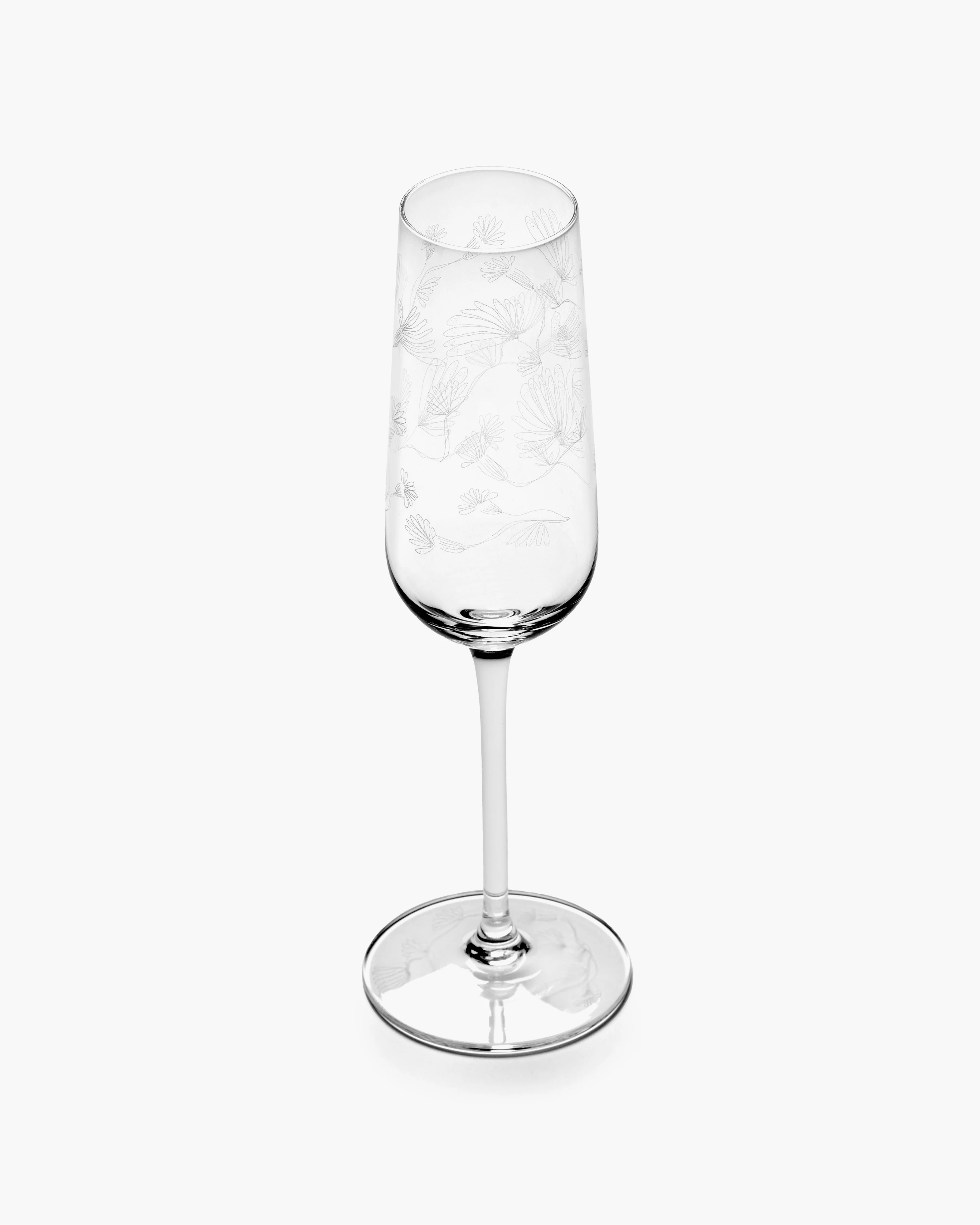 Champagne flute camelia aubergine Midnight Flowers - Image 4