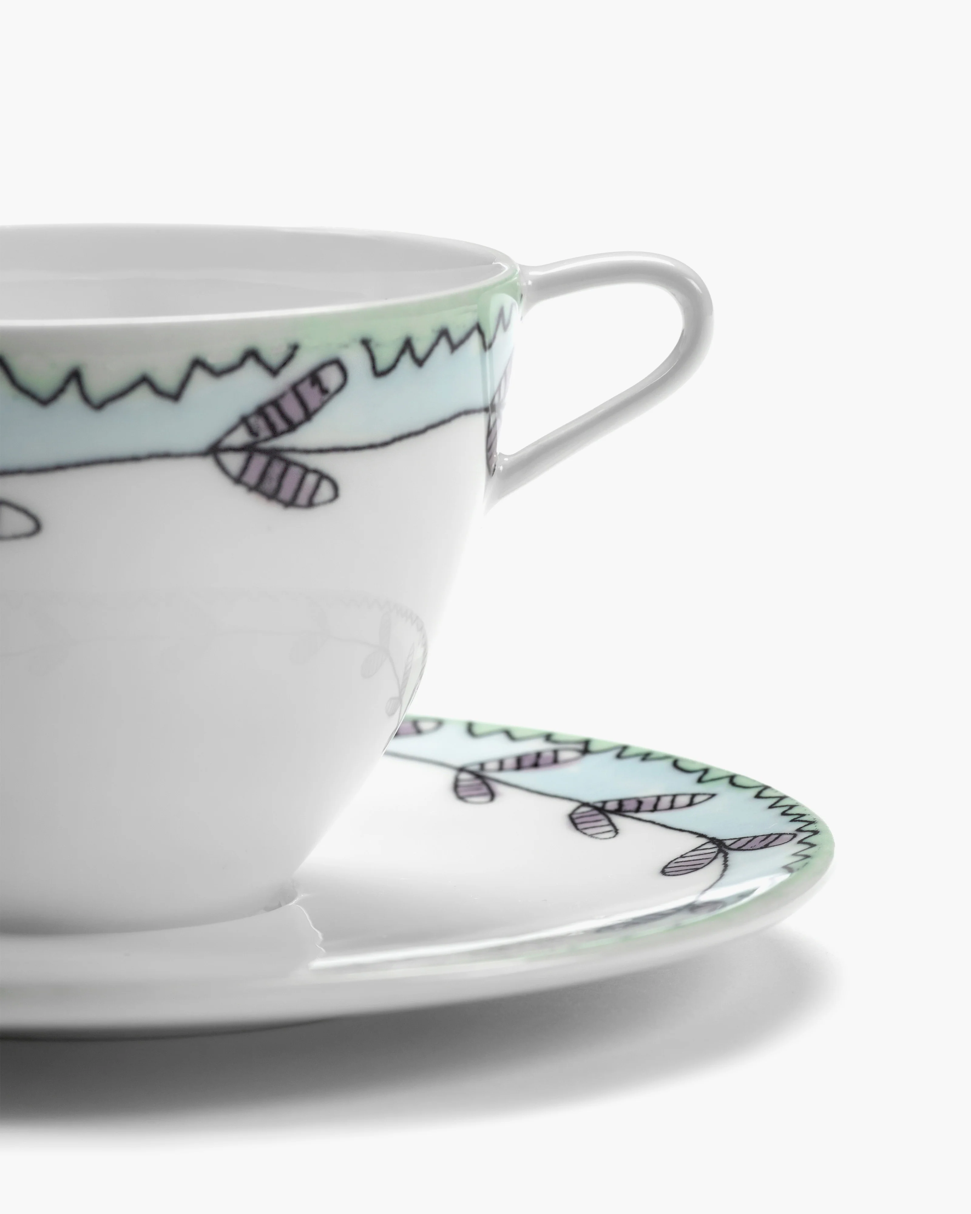 Coffee cup high with saucer Blossom milk Midnight Flowers - Image 5