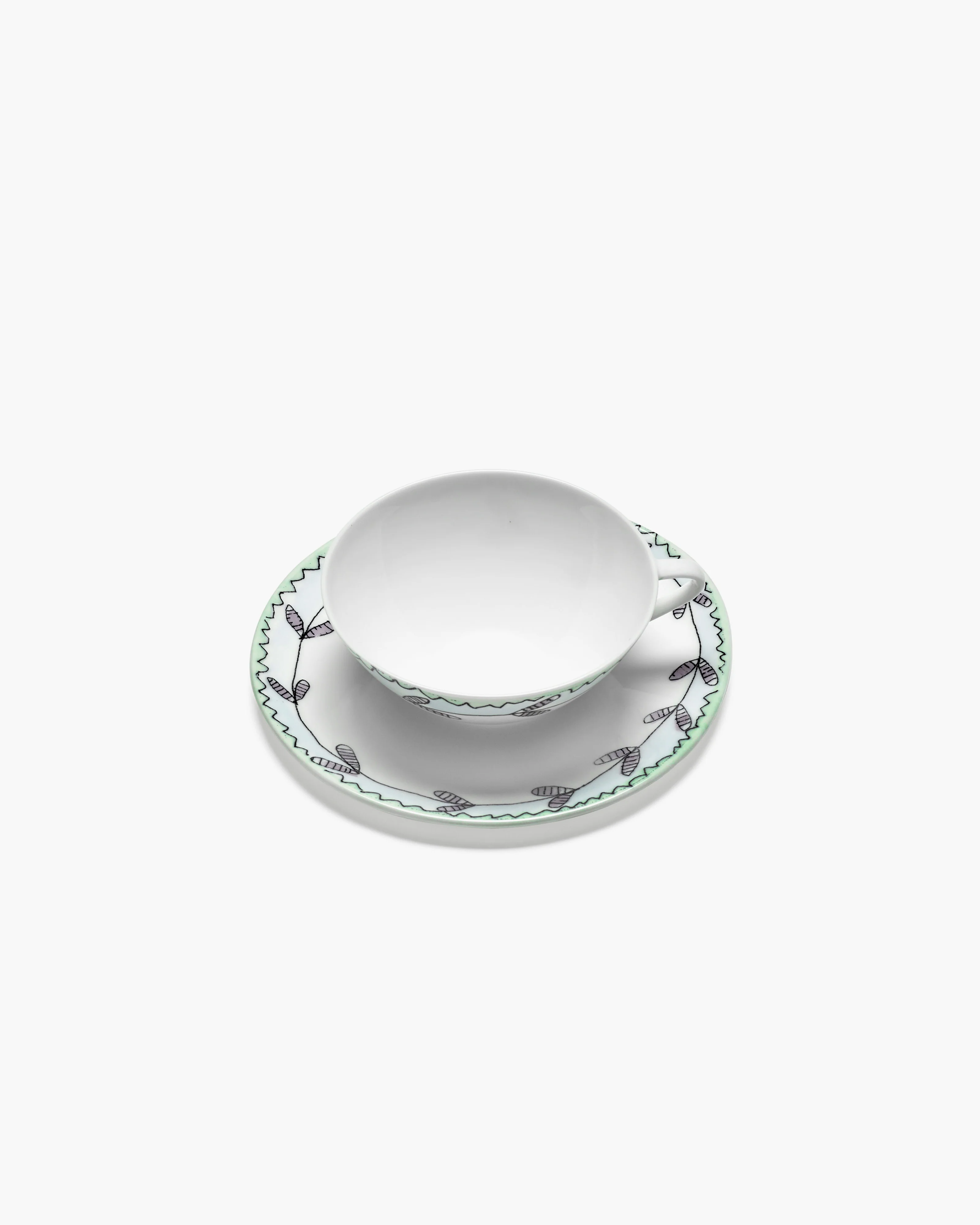 Coffee cup low with saucer Blossom milk Midnight Flowers - Image 3