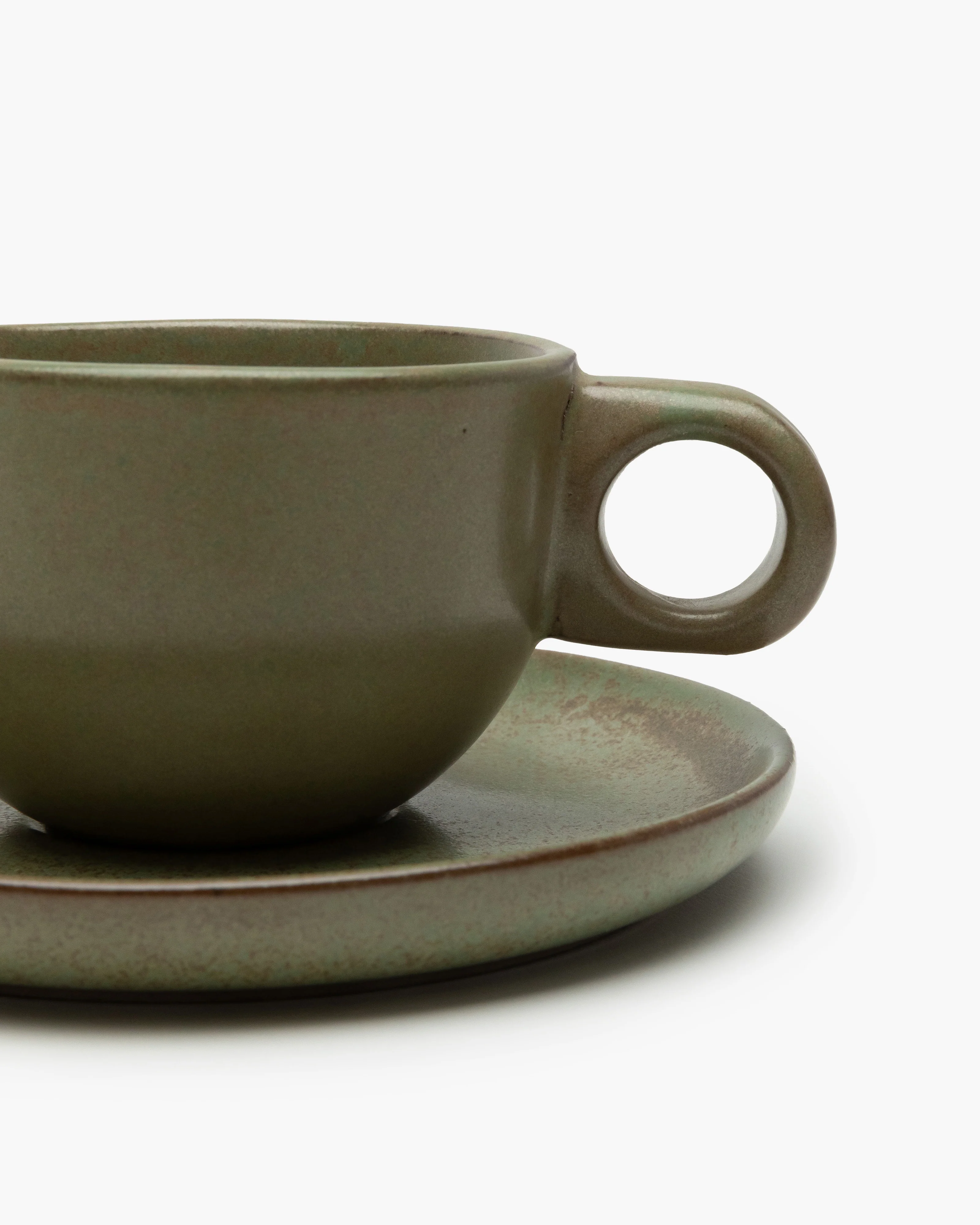 Coffee cup with saucer camogreen Surface - Image 4