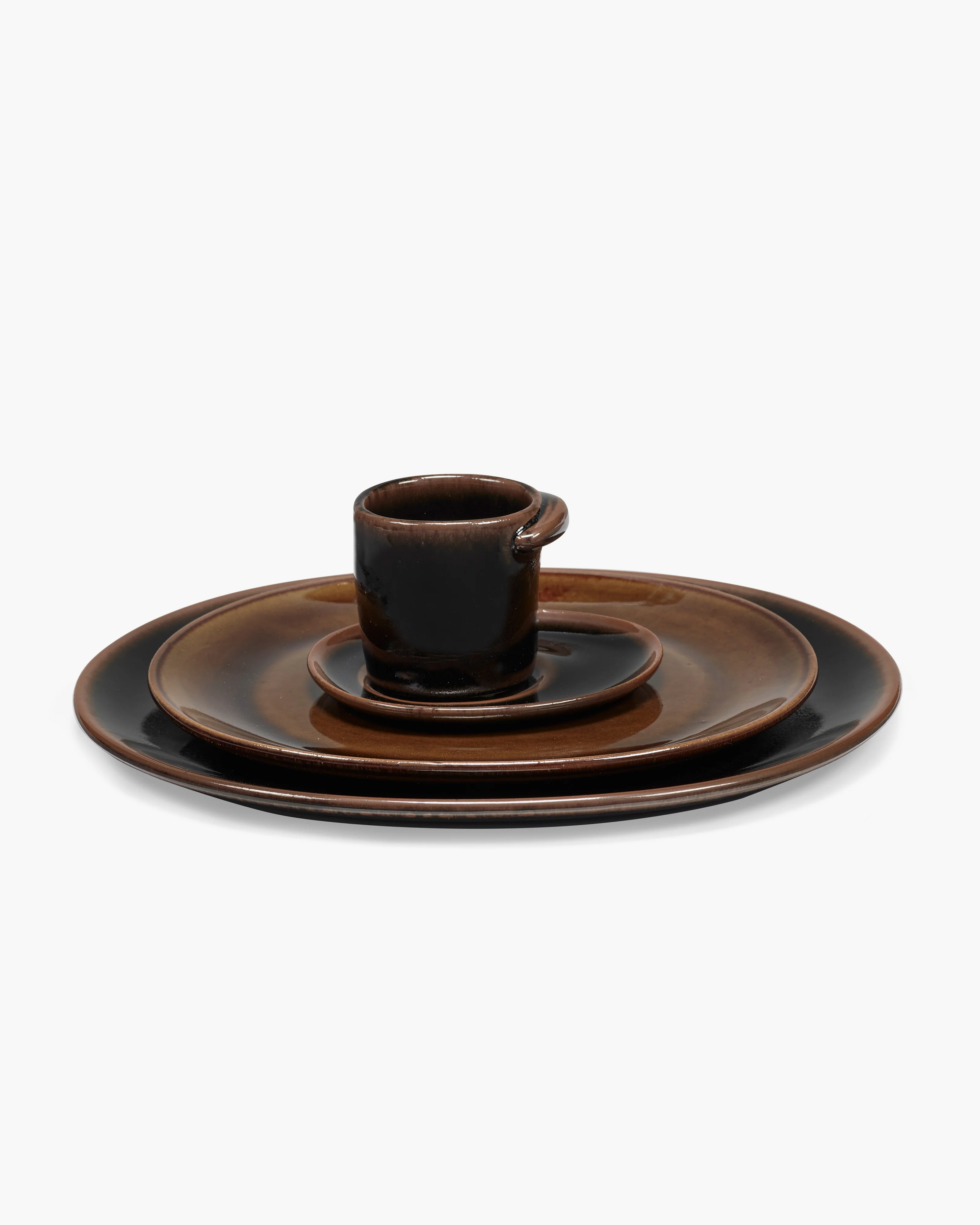 Coffee cup without handle dark brown Out of lines - Image 5