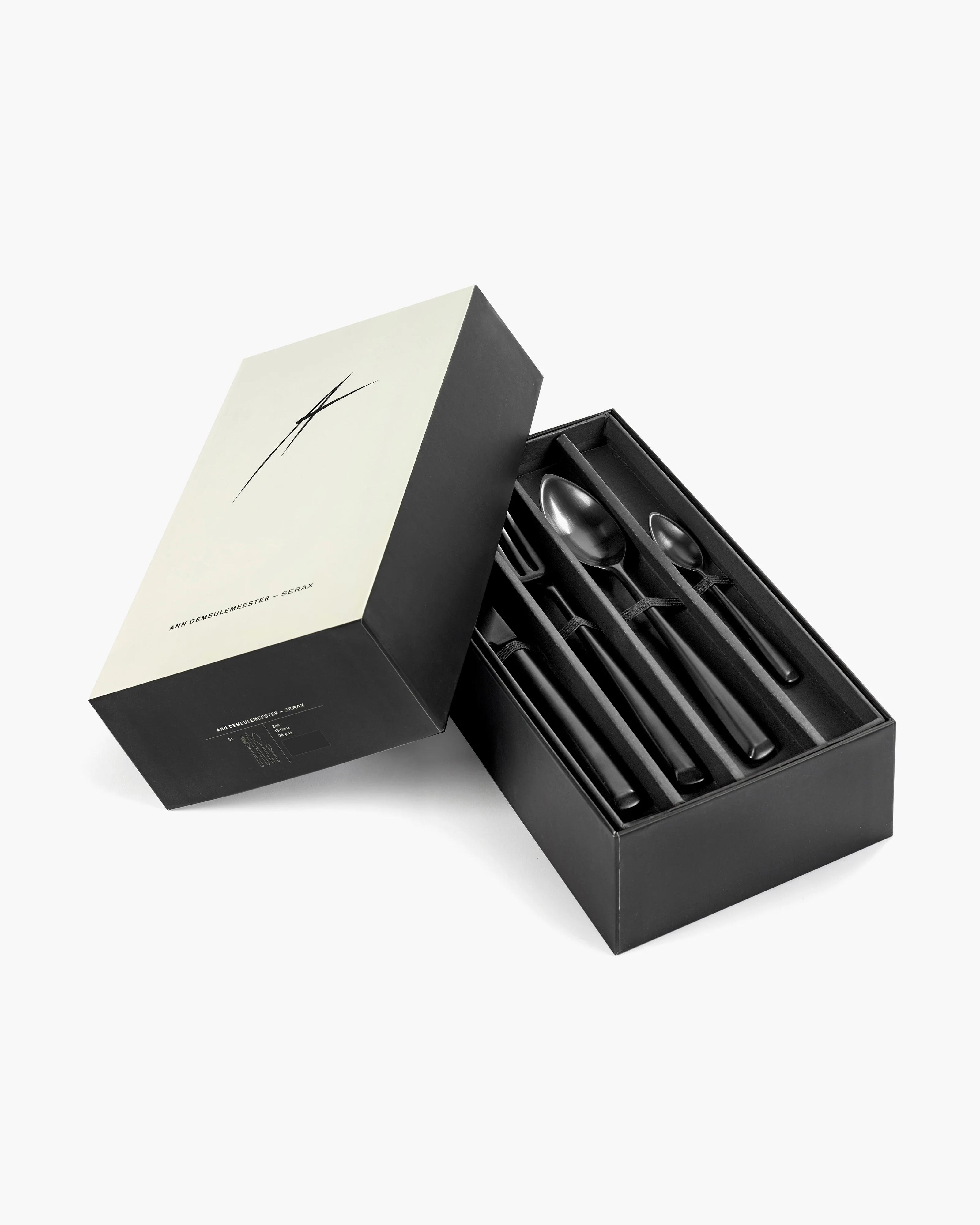 Cutlery set in giftbox 24 pcs black Zoƫ - Image 2
