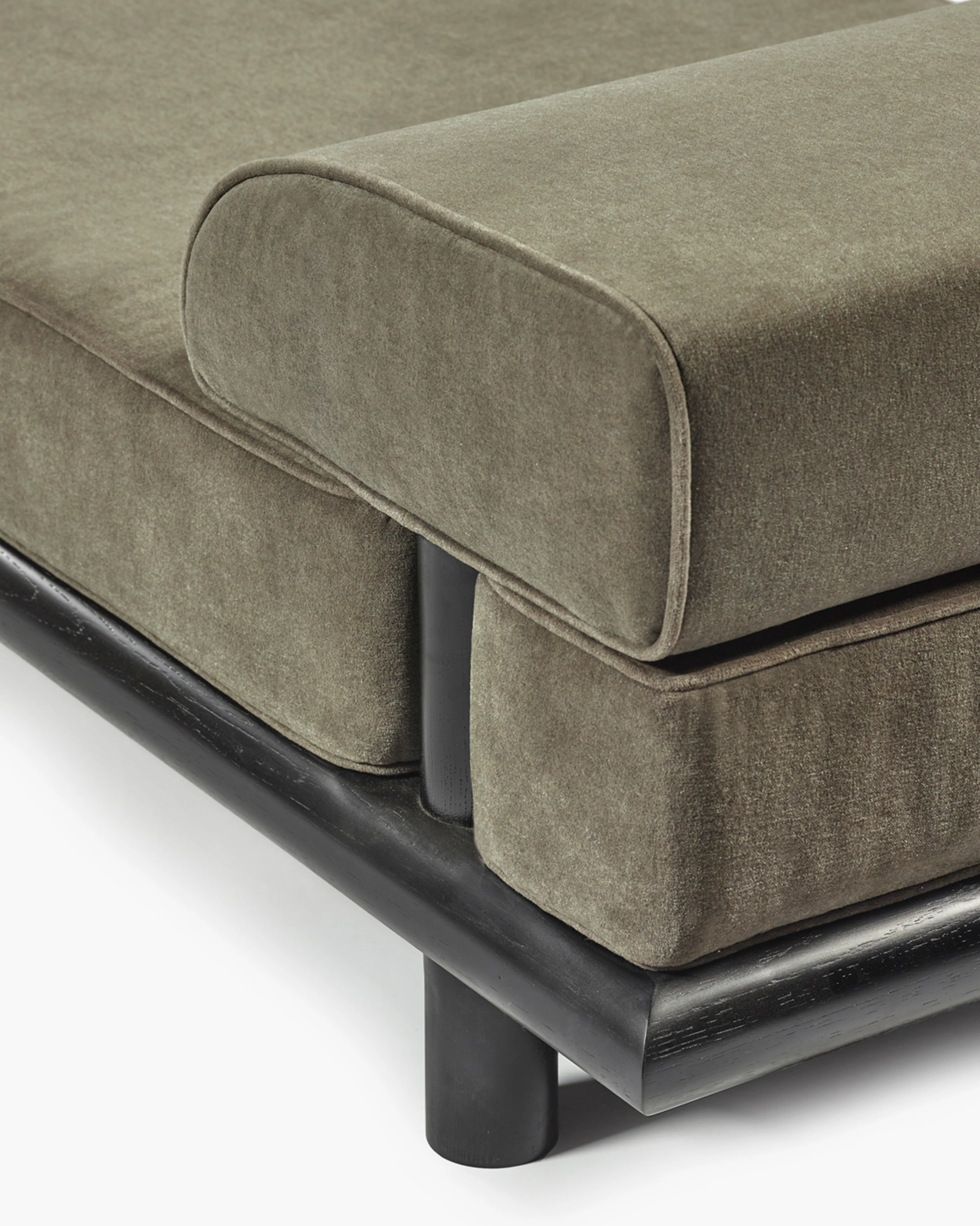 Daybed velvet mole + frame oak stained black Beth - Image 3