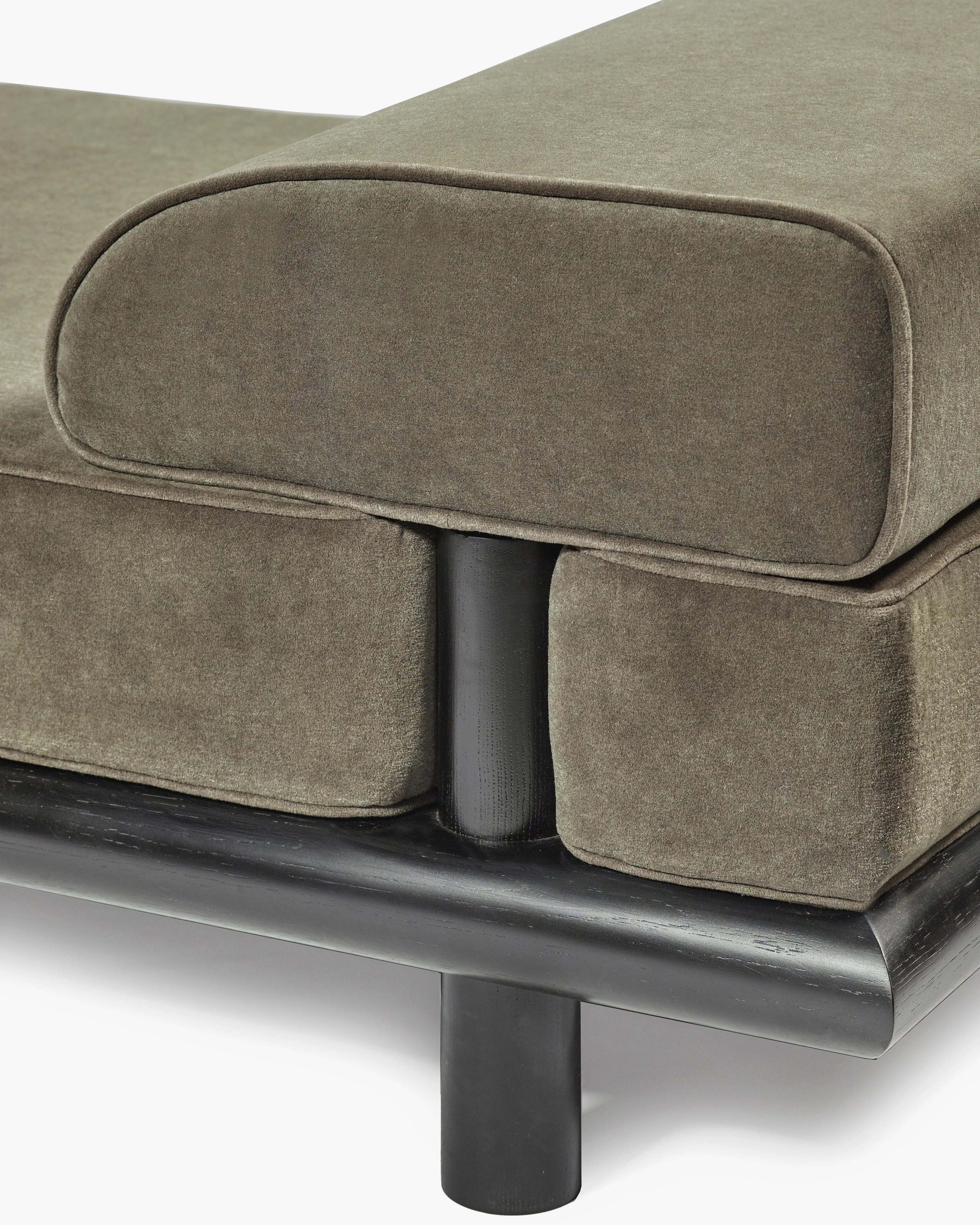 Daybed velvet mole + frame oak stained black Beth - Image 4