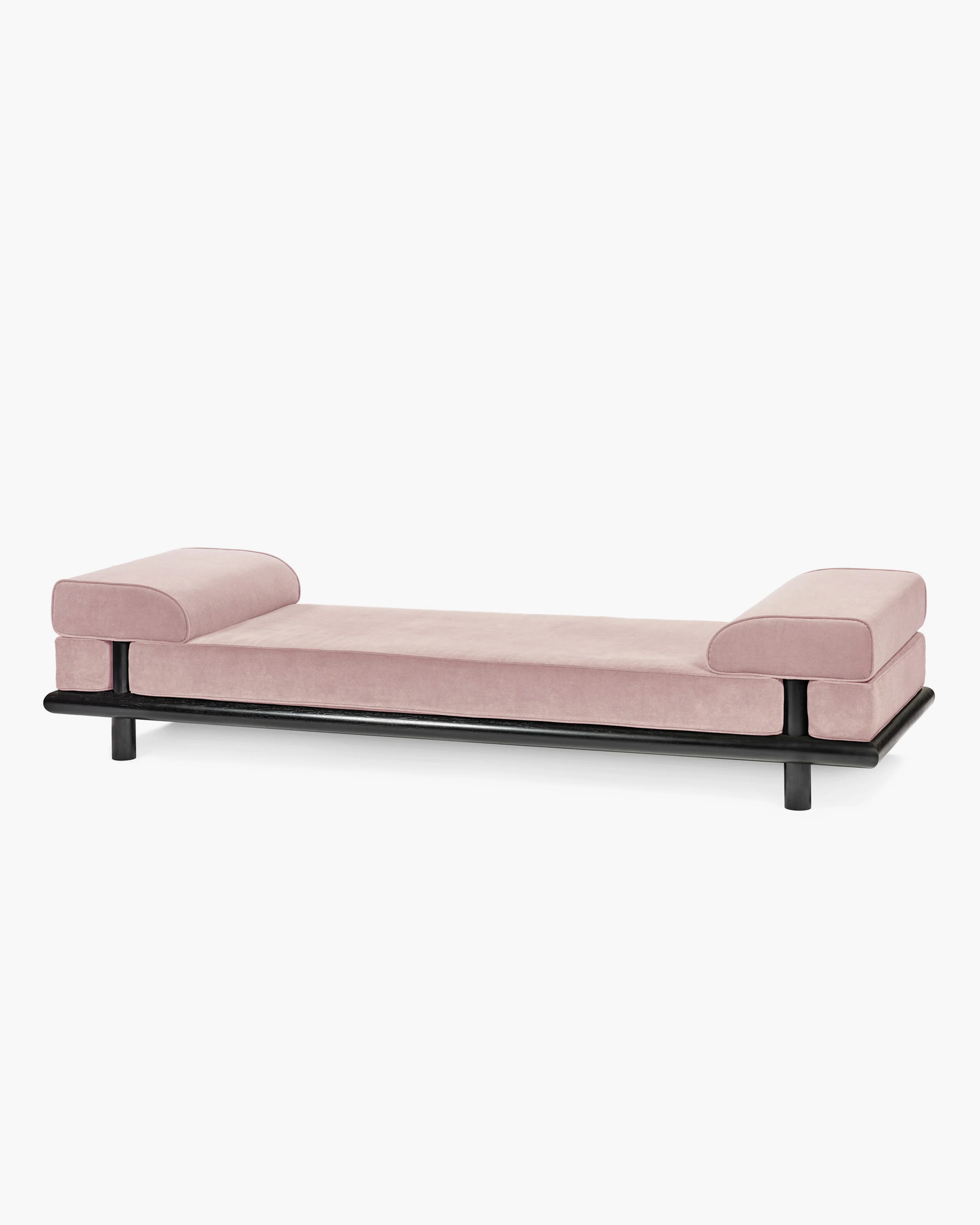 Daybed velvet rose + frame oak stained black Beth