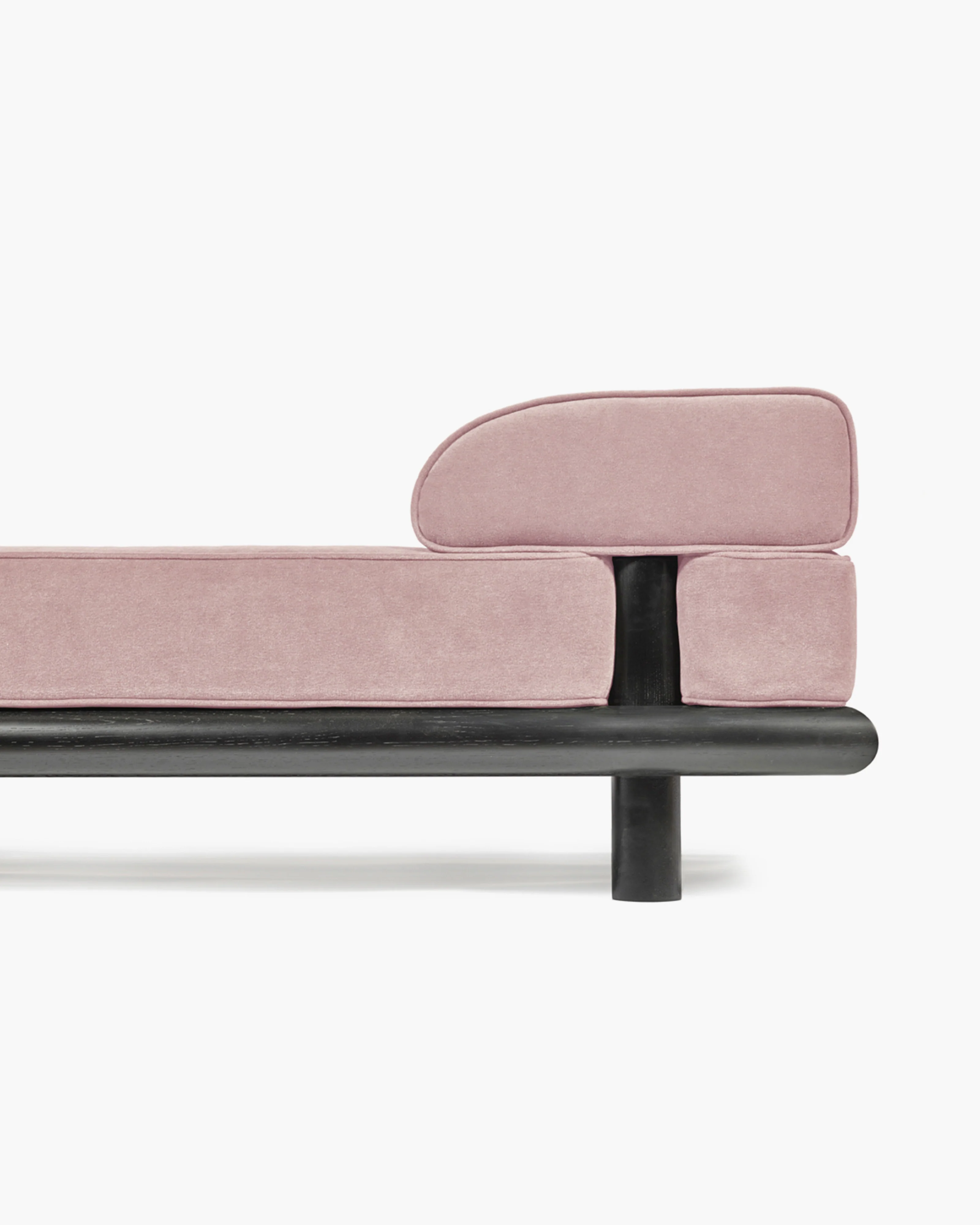 Daybed velvet rose + frame oak stained black Beth - Image 2