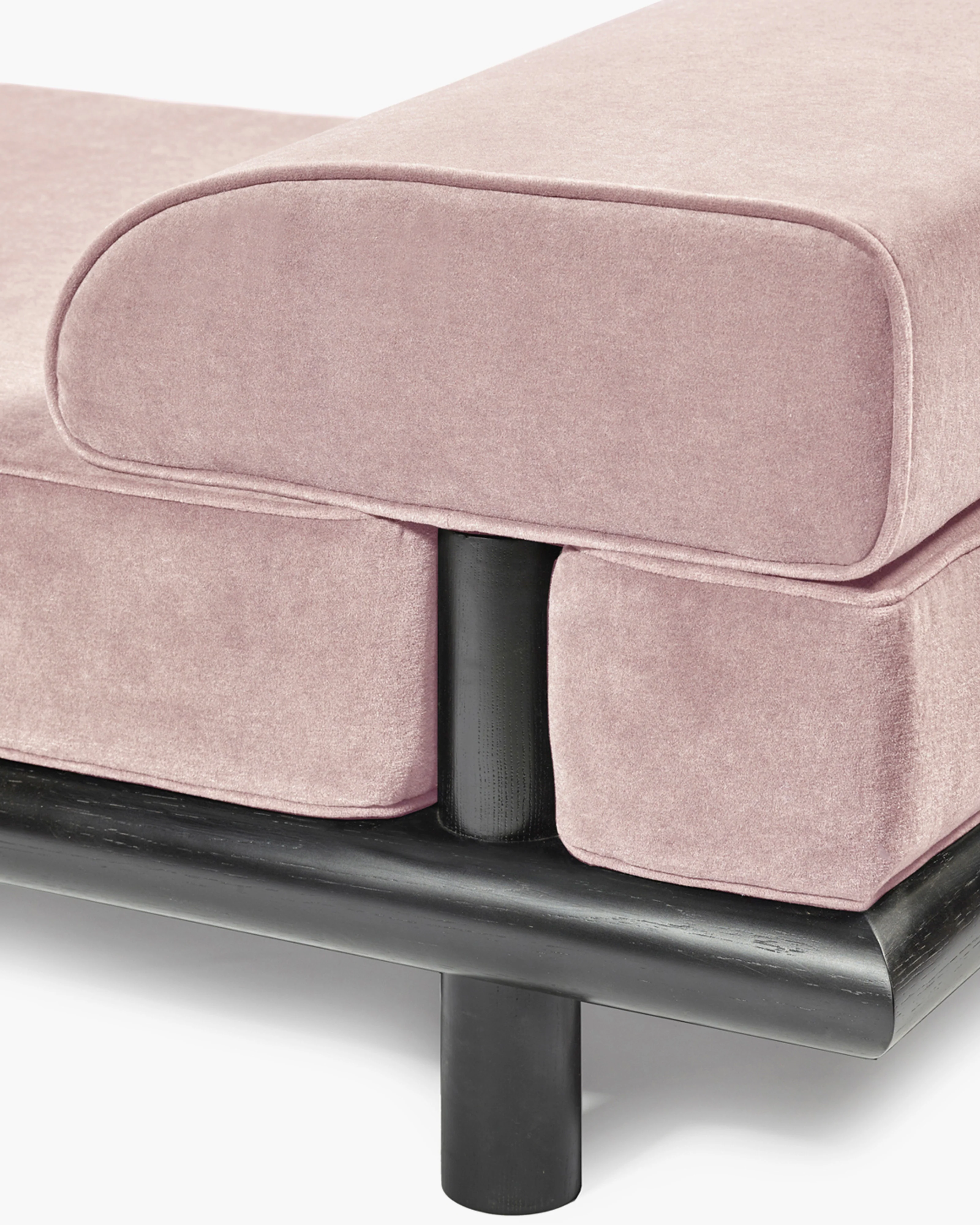 Daybed velvet rose + frame oak stained black Beth - Image 3
