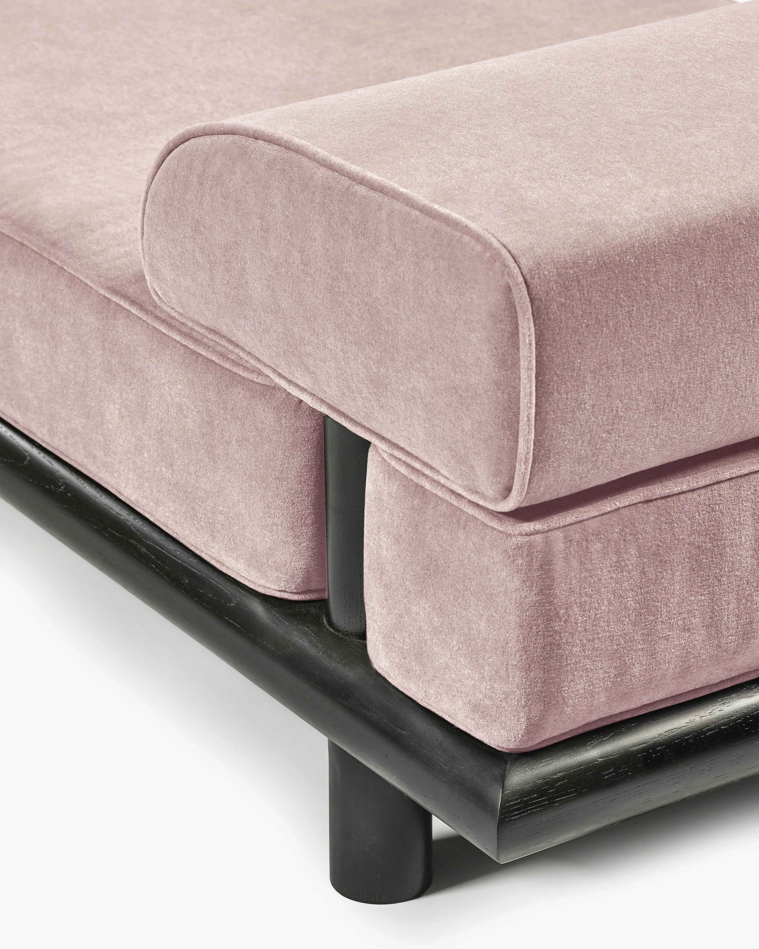 Daybed velvet rose + frame oak stained black Beth - Image 4