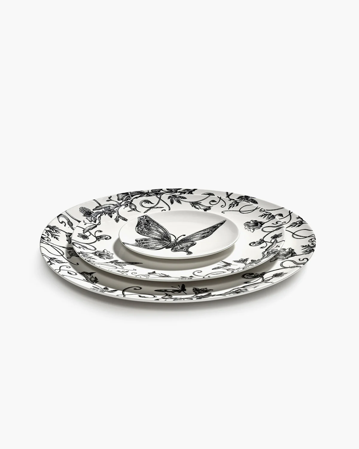 Dessert plate butterfly ballet white - black Unity - Image 7