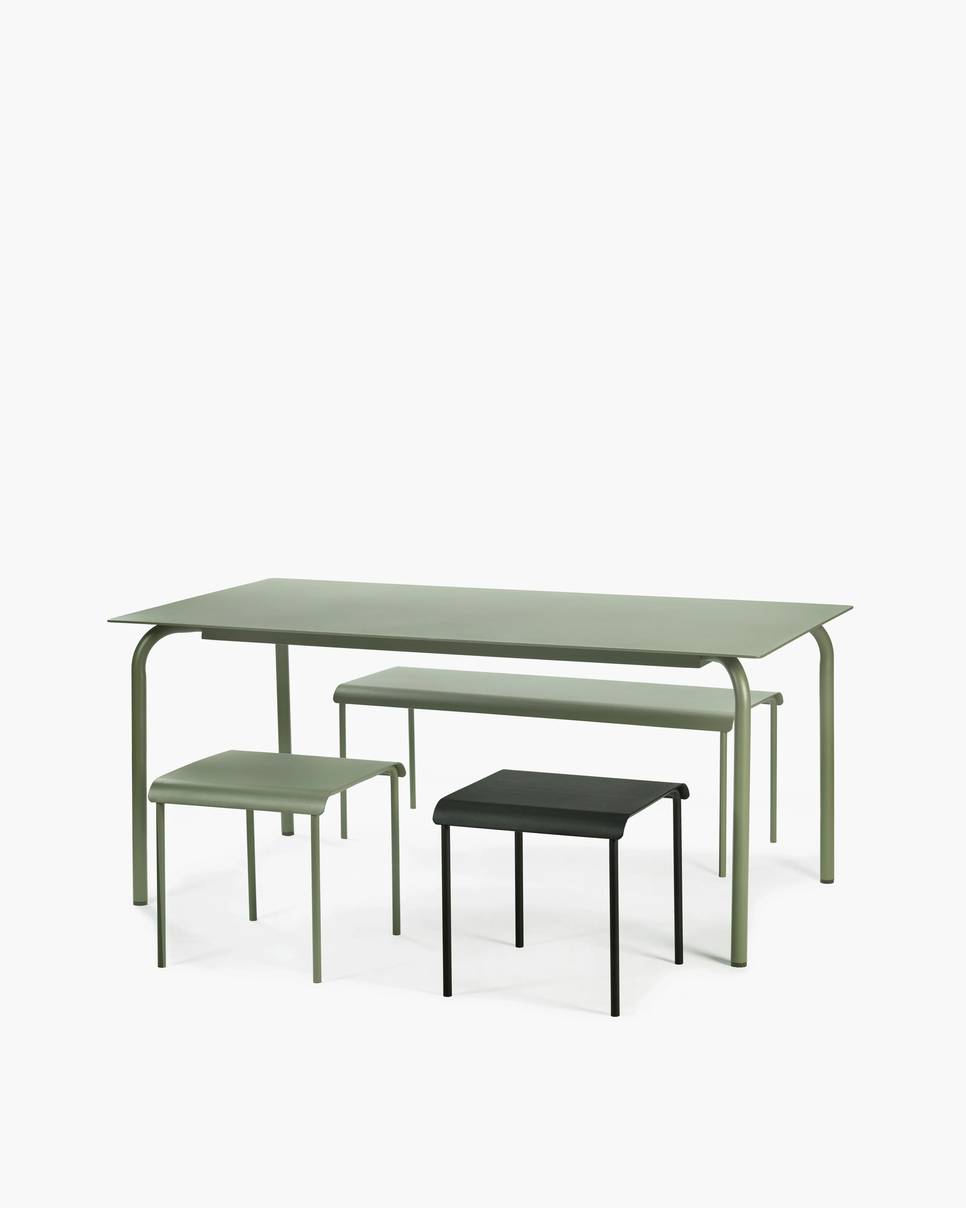 Dining table L aluminium eucalyptus green August - Image 5
