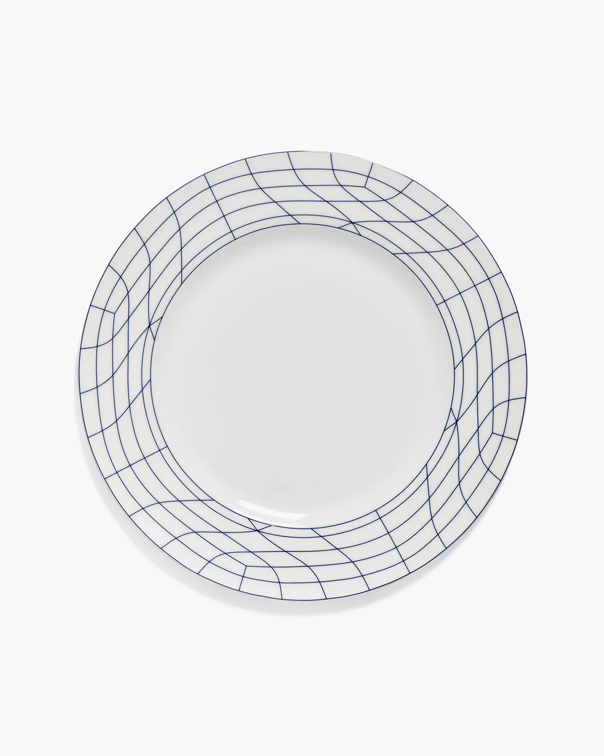Dinner plate 02 white - blue Nido