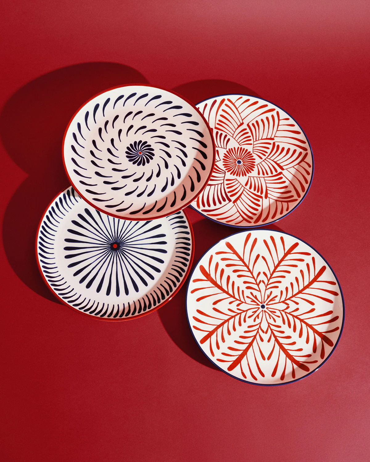 Dinner plate ass/4 red - blue Bazaar - Image 2