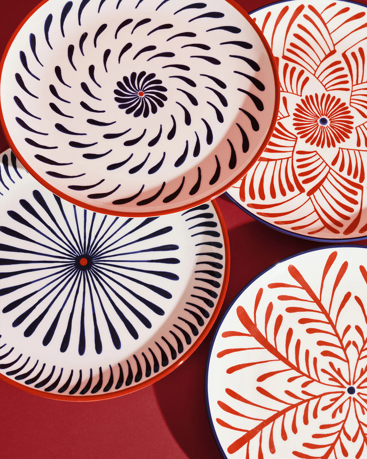 Dinner plate ass/4 red - blue Bazaar - Image 3