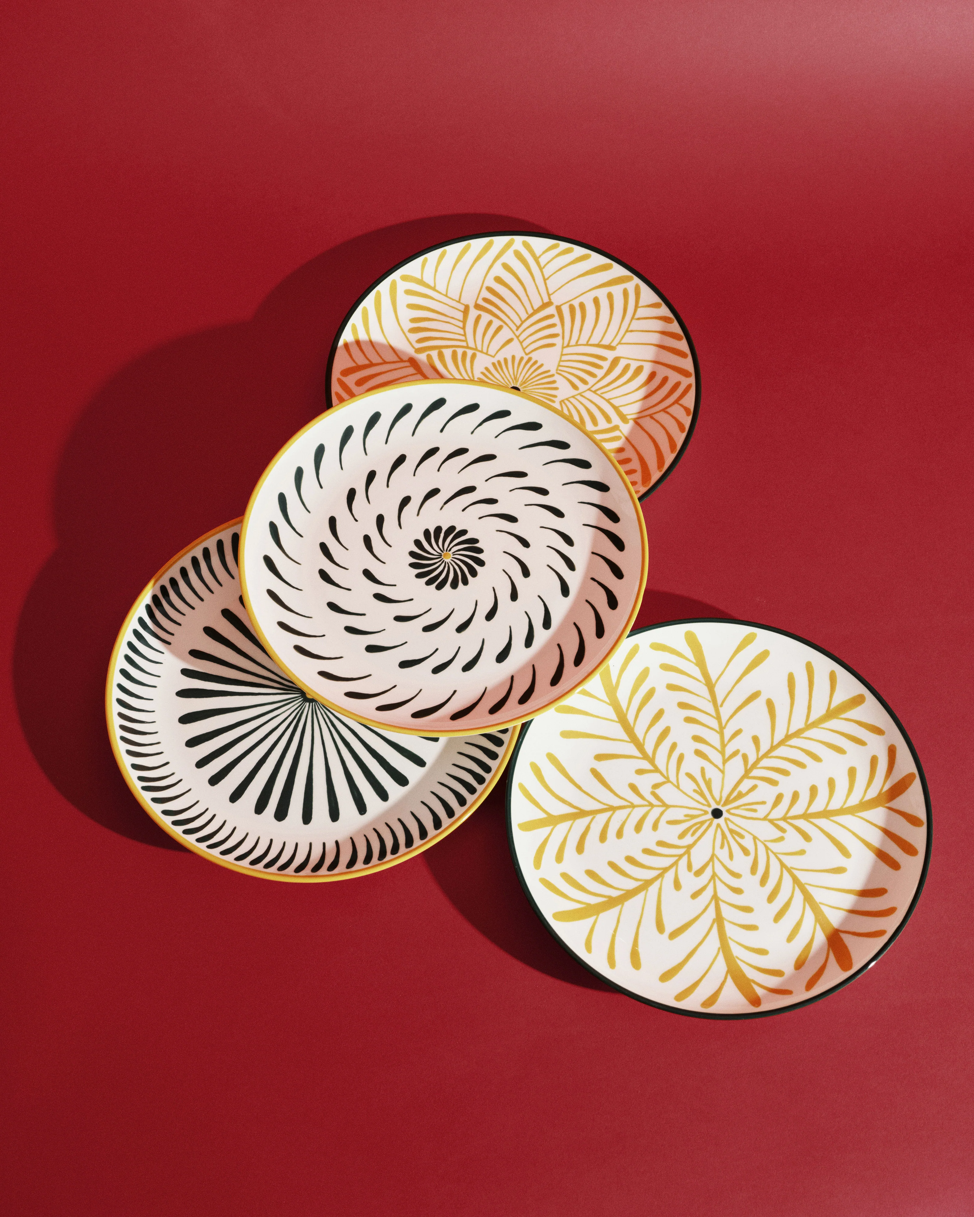 Dinner plate ass/4 yellow - green Bazaar - Image 2