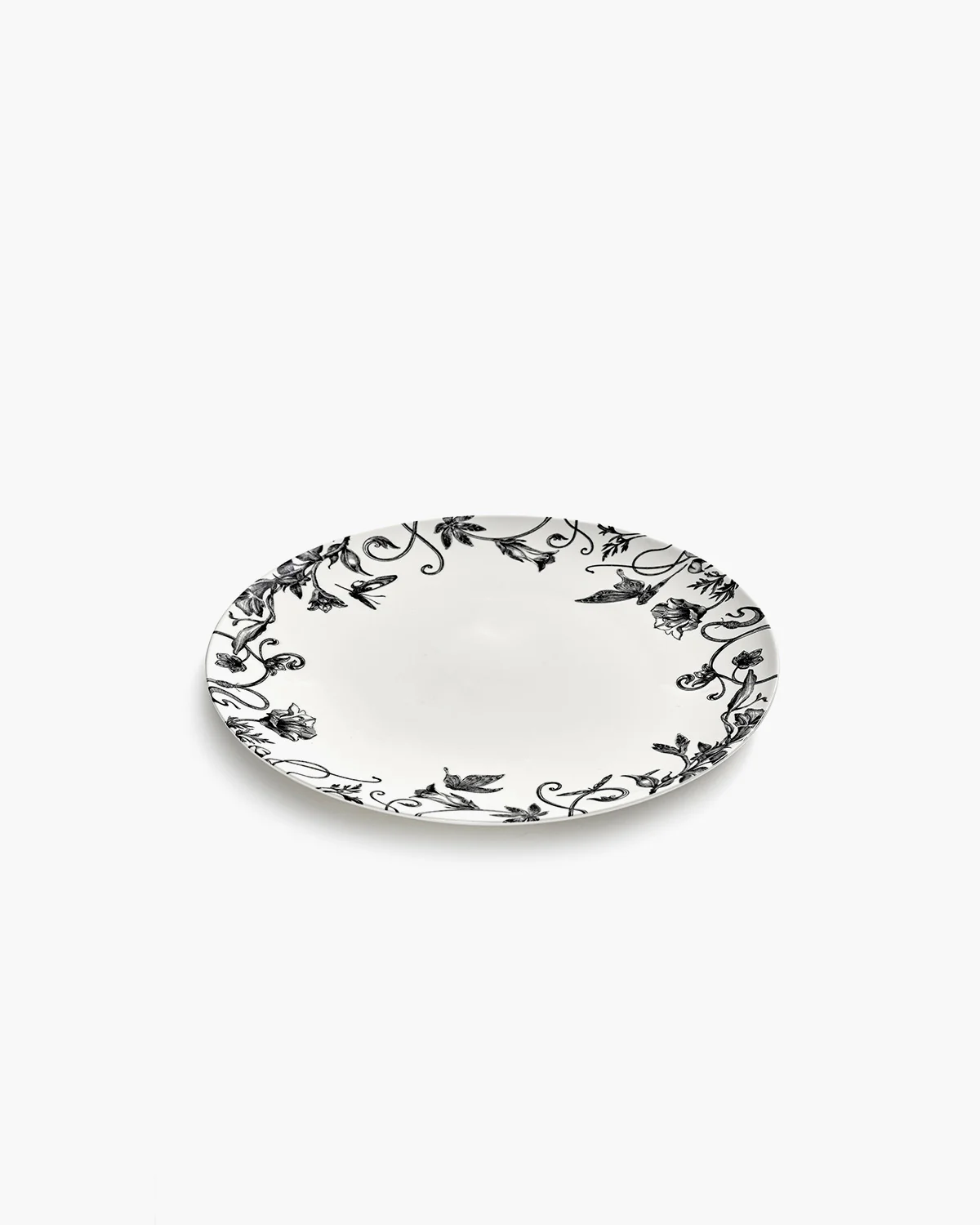 Dinner plate floral fantasy white - black Unity - Image 3