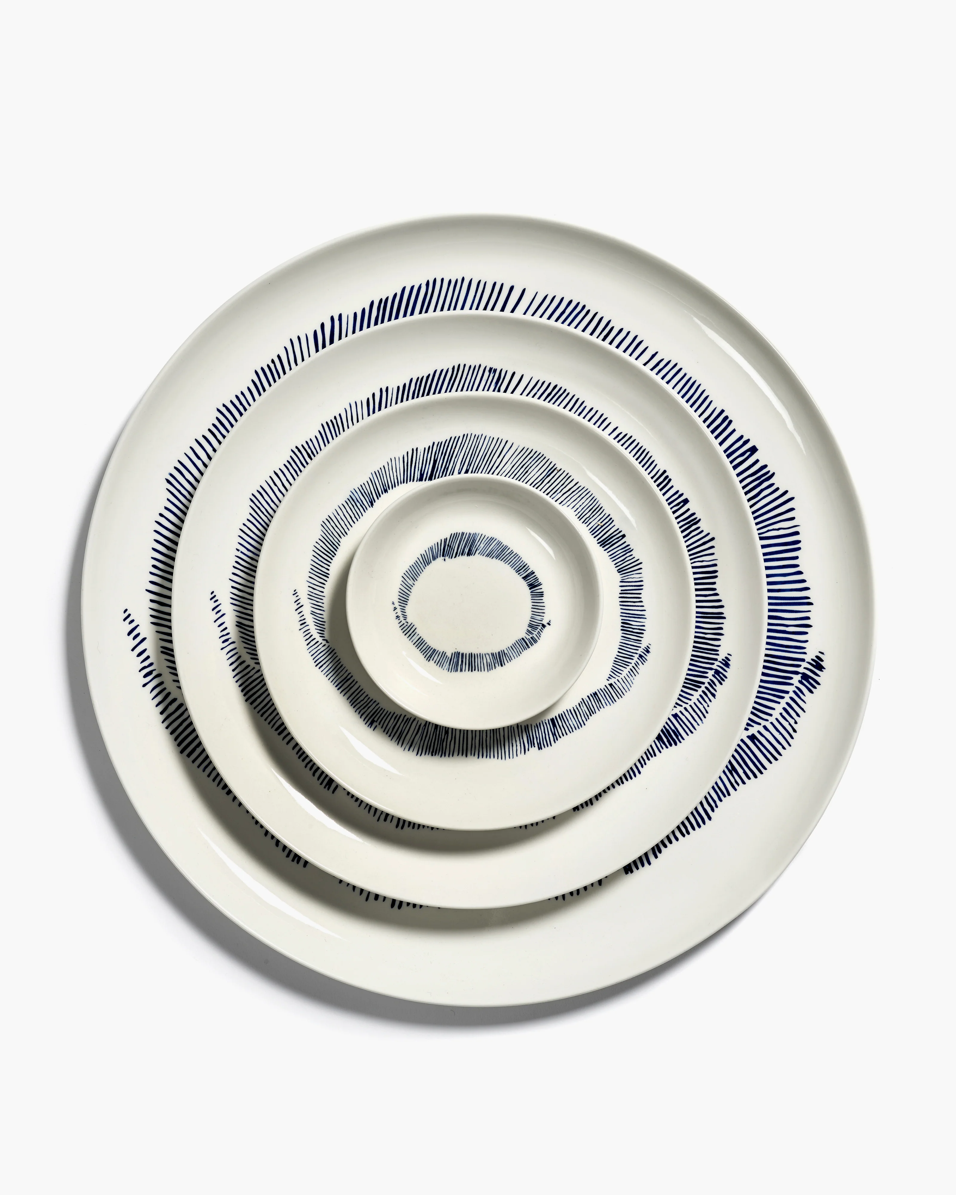 Dish S white swirl - blue stripes Feast - Image 3