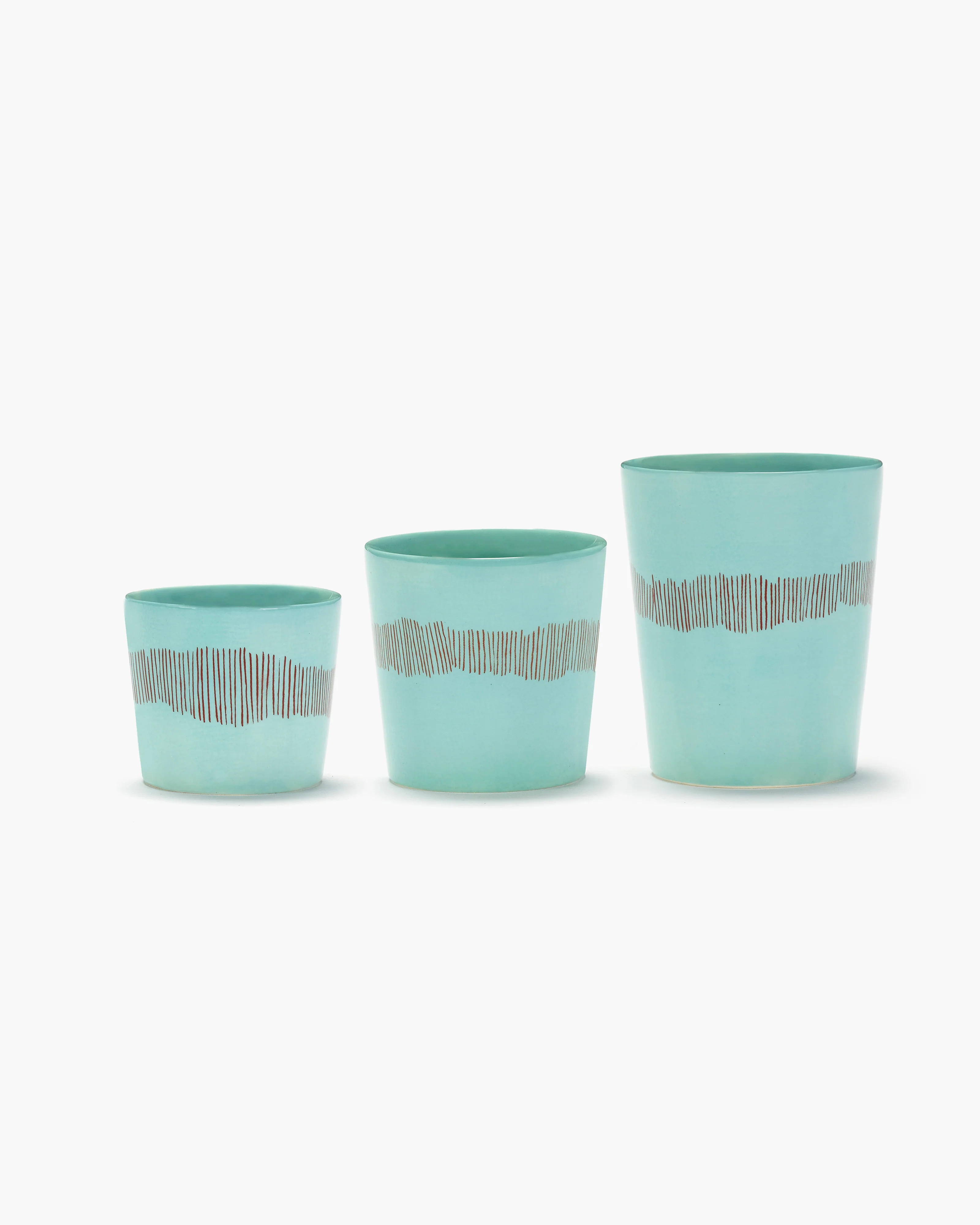 Espresso cup 15cl azure - red stripes Feast - Image 3
