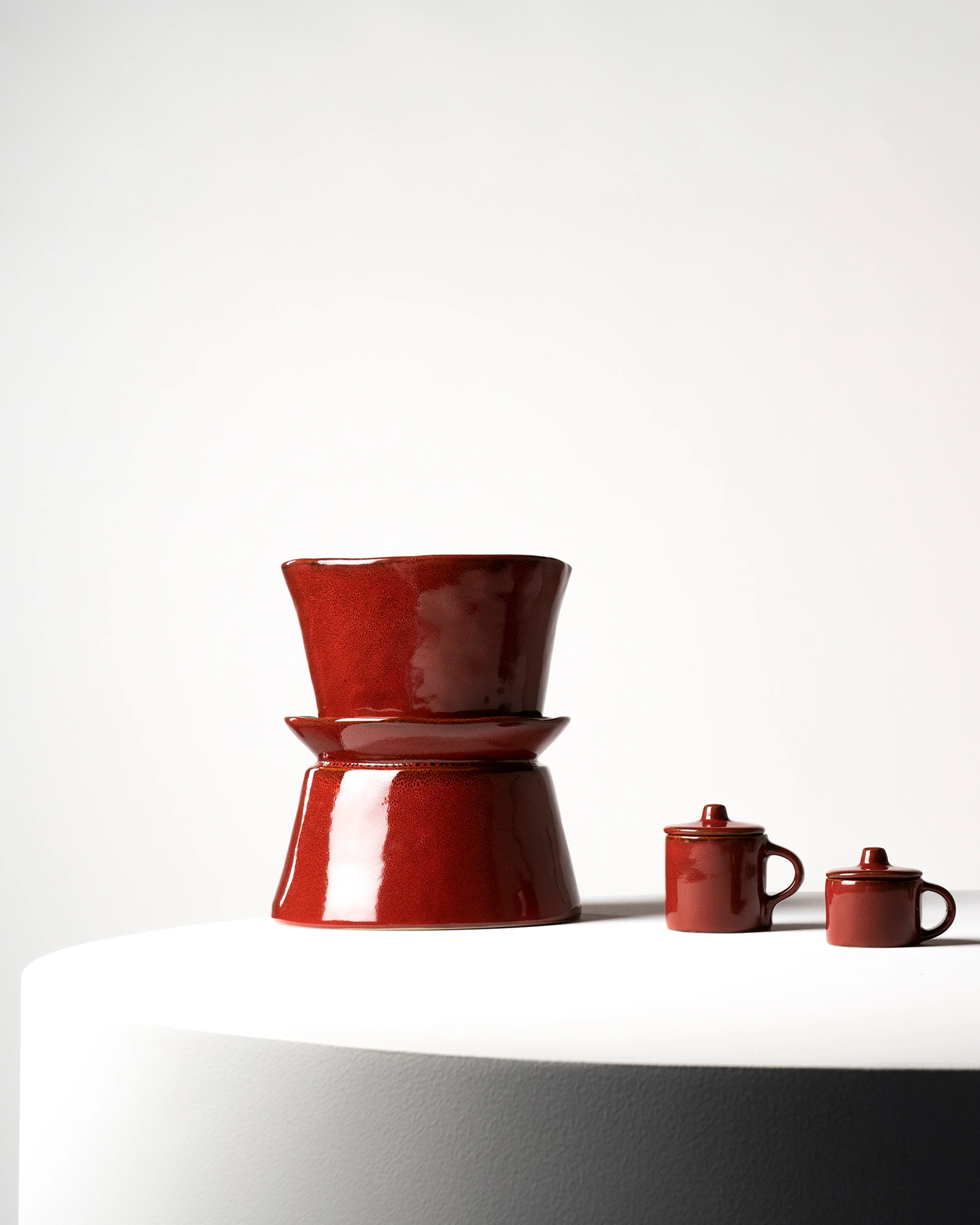 Espresso cup with lid venetian red La Mère - Image 2