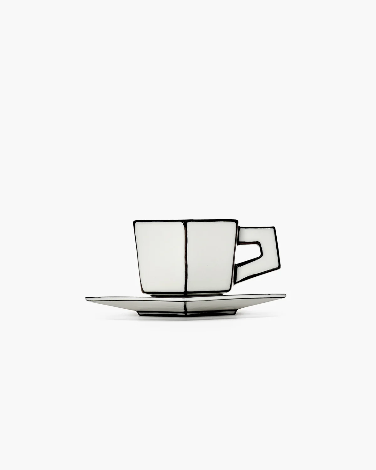 Espresso cup with saucer white - black Carte Blanche - Image 4