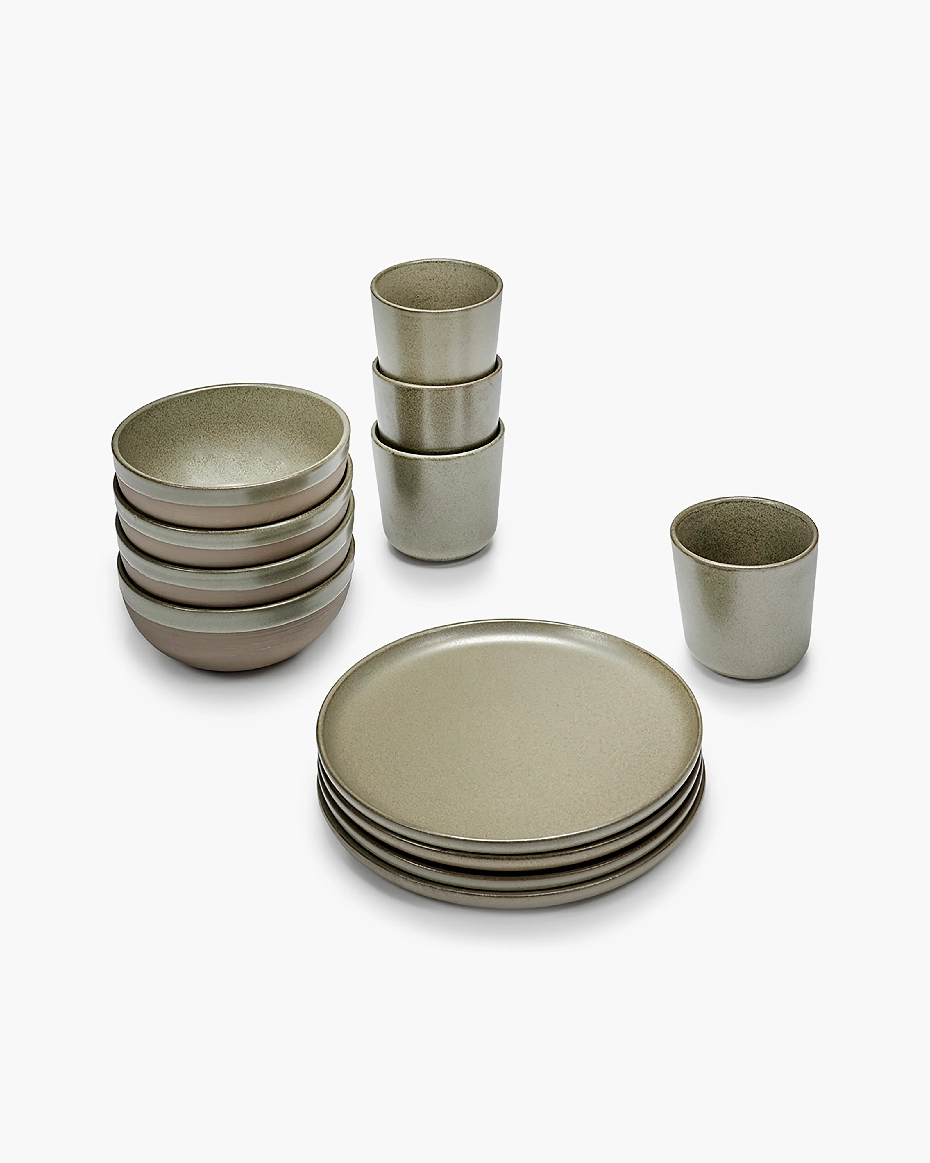 Breakfast set 12 pieces camogreen Surface - Image 3
