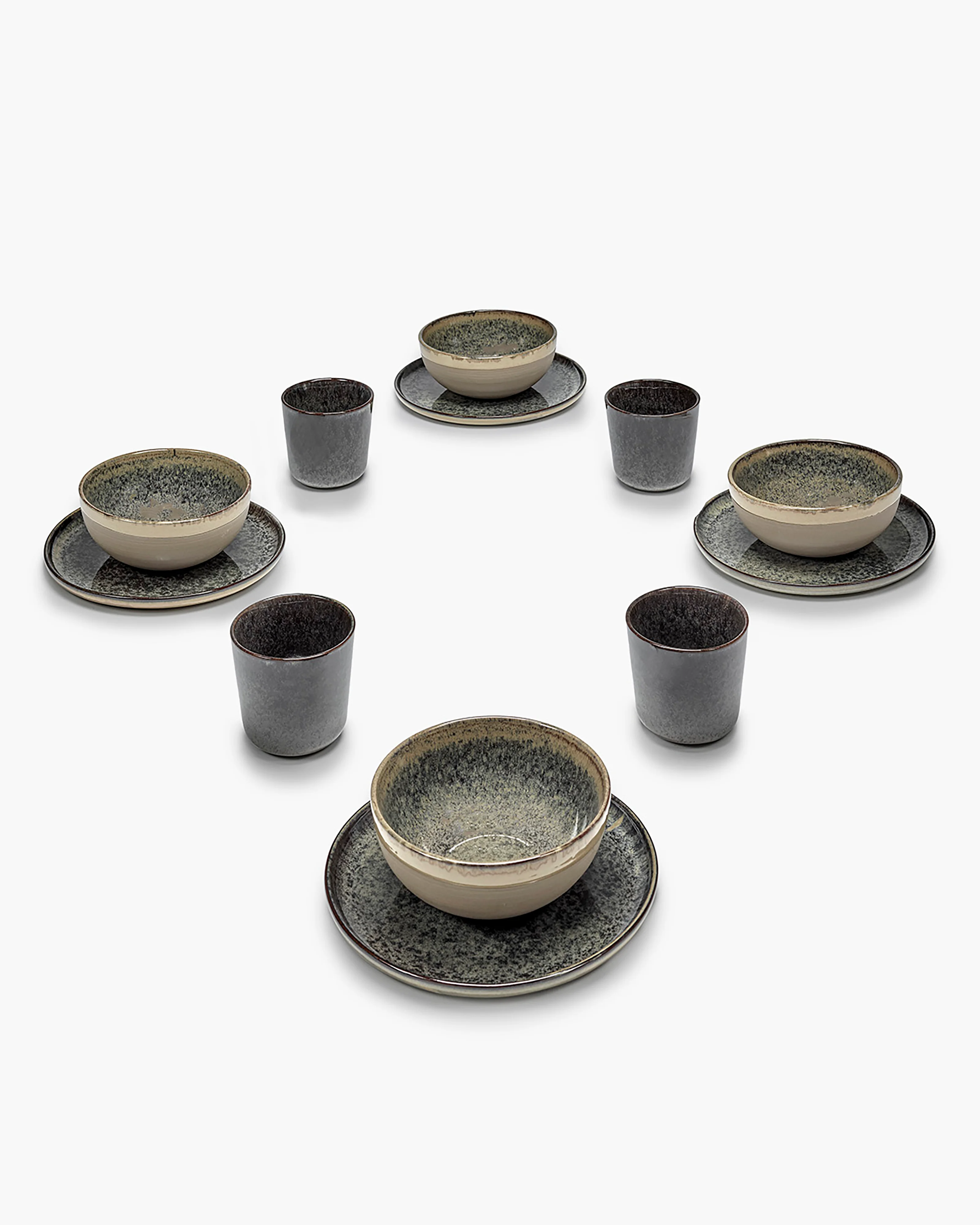 Breakfast set 12 pieces indi gray Surface