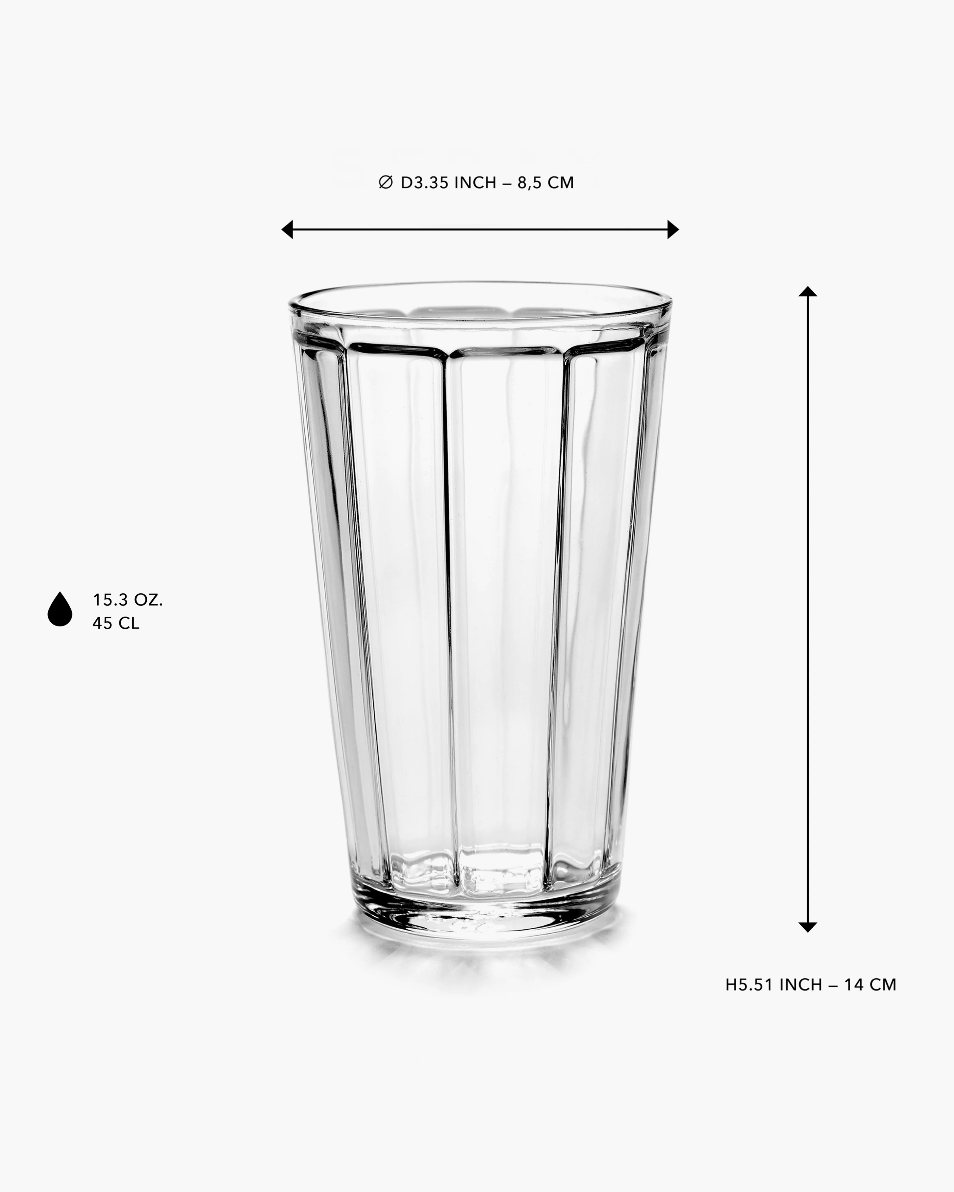 Glass longdrink XL transparent Surface - Image 3