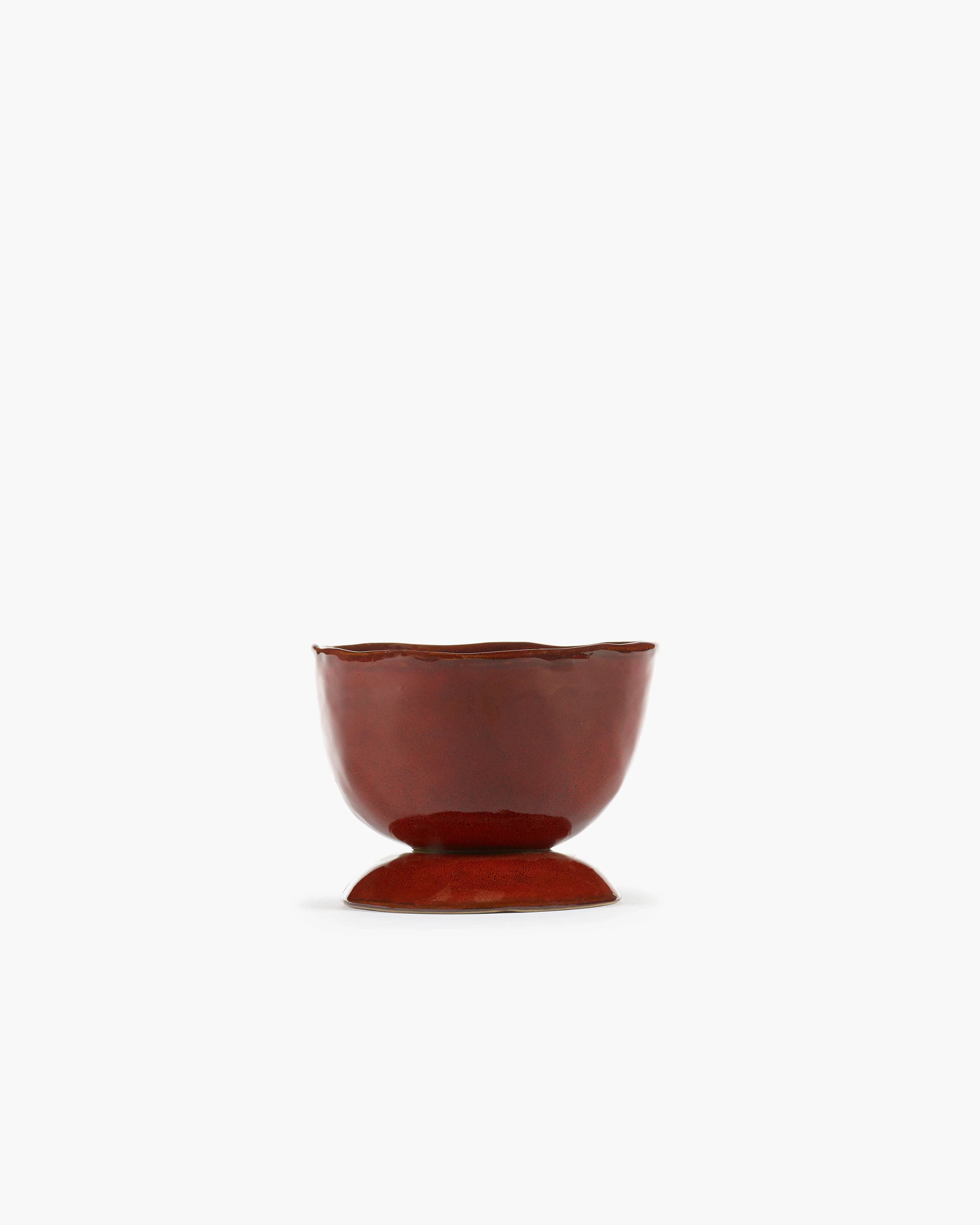 High bowl on foot S venetian red La Mère - Image 3