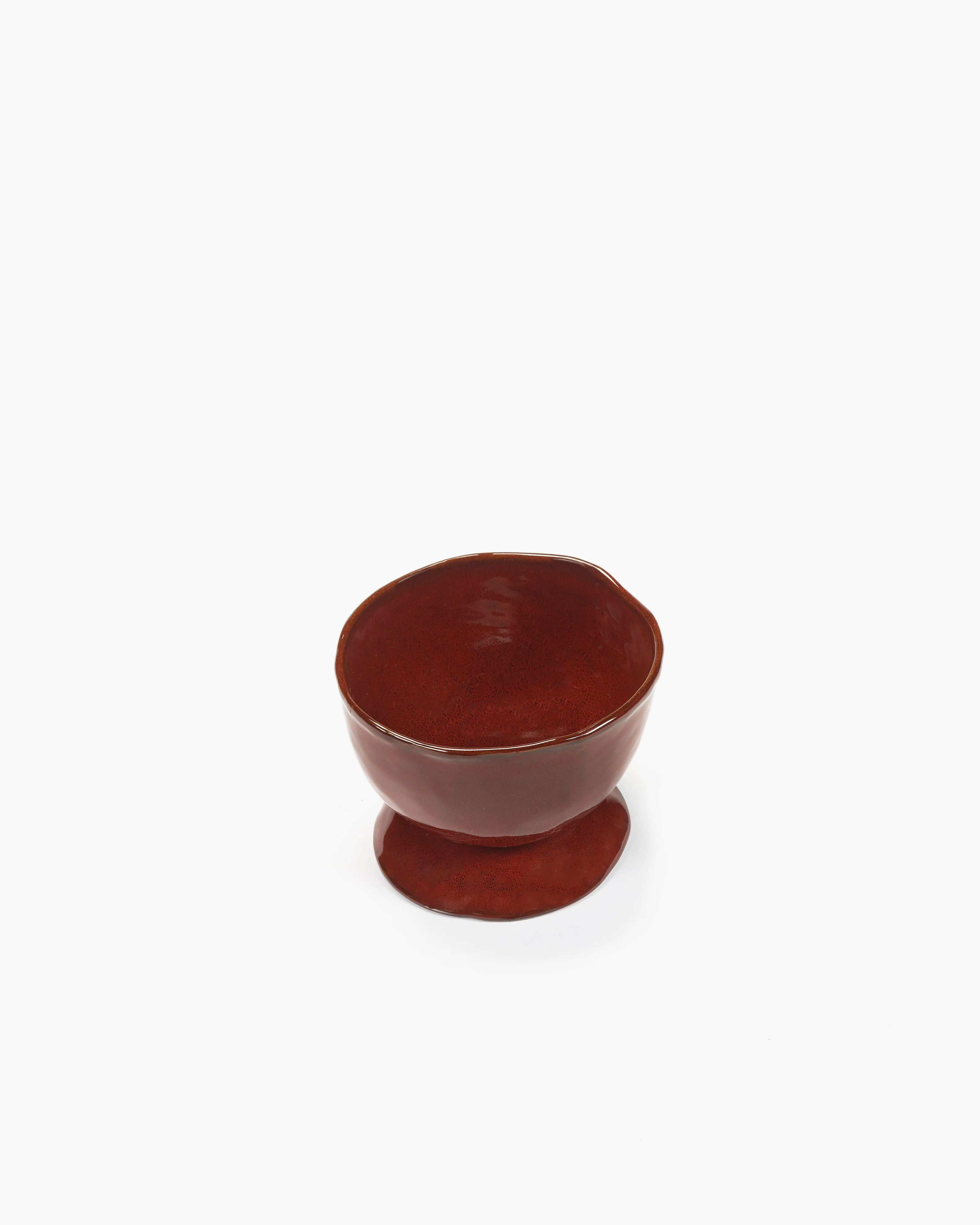 High bowl on foot S venetian red La Mère - Image 4