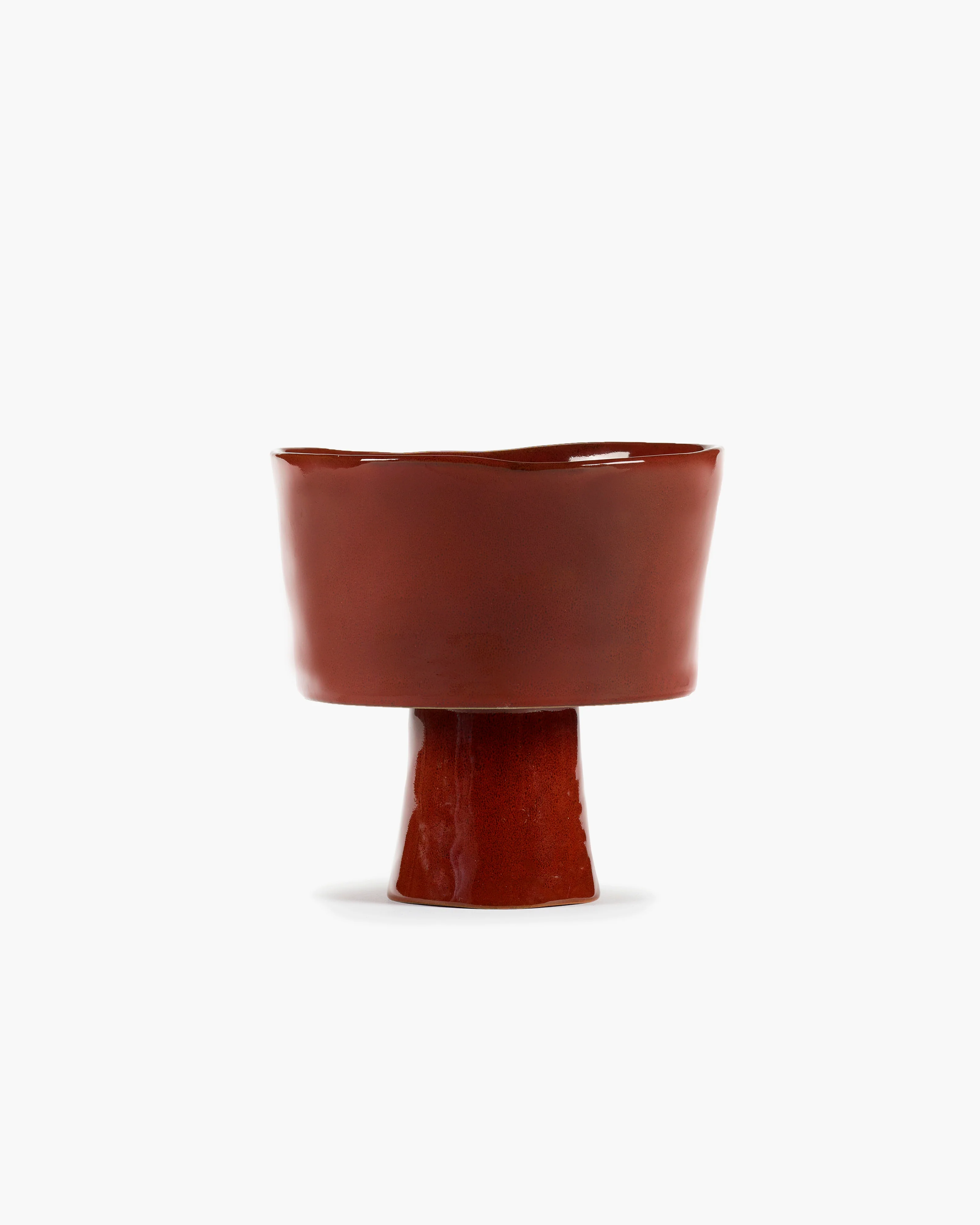High bowl on foot venetian red La Mère - Image 3