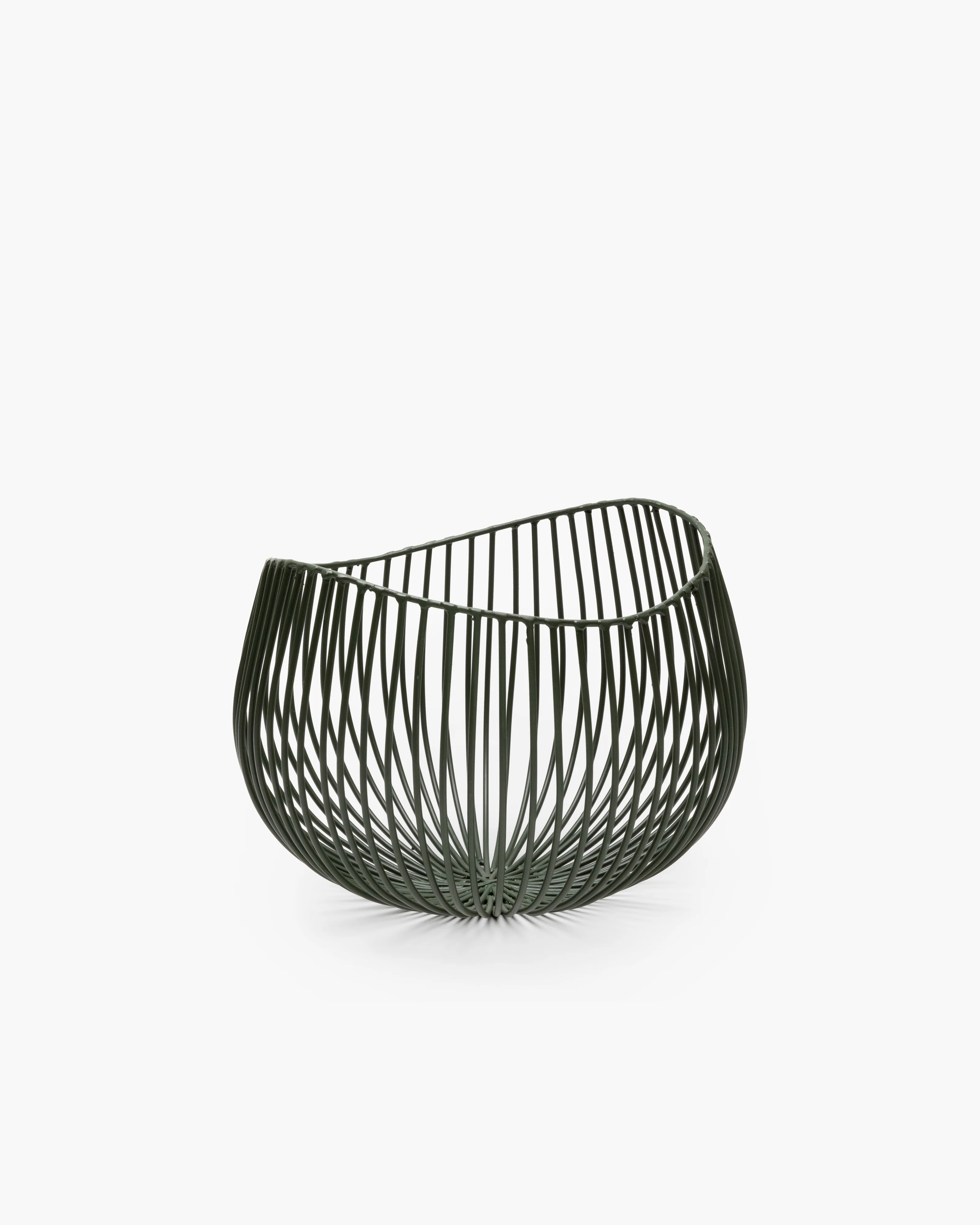 Iron basket green Gio Metal Sculptures