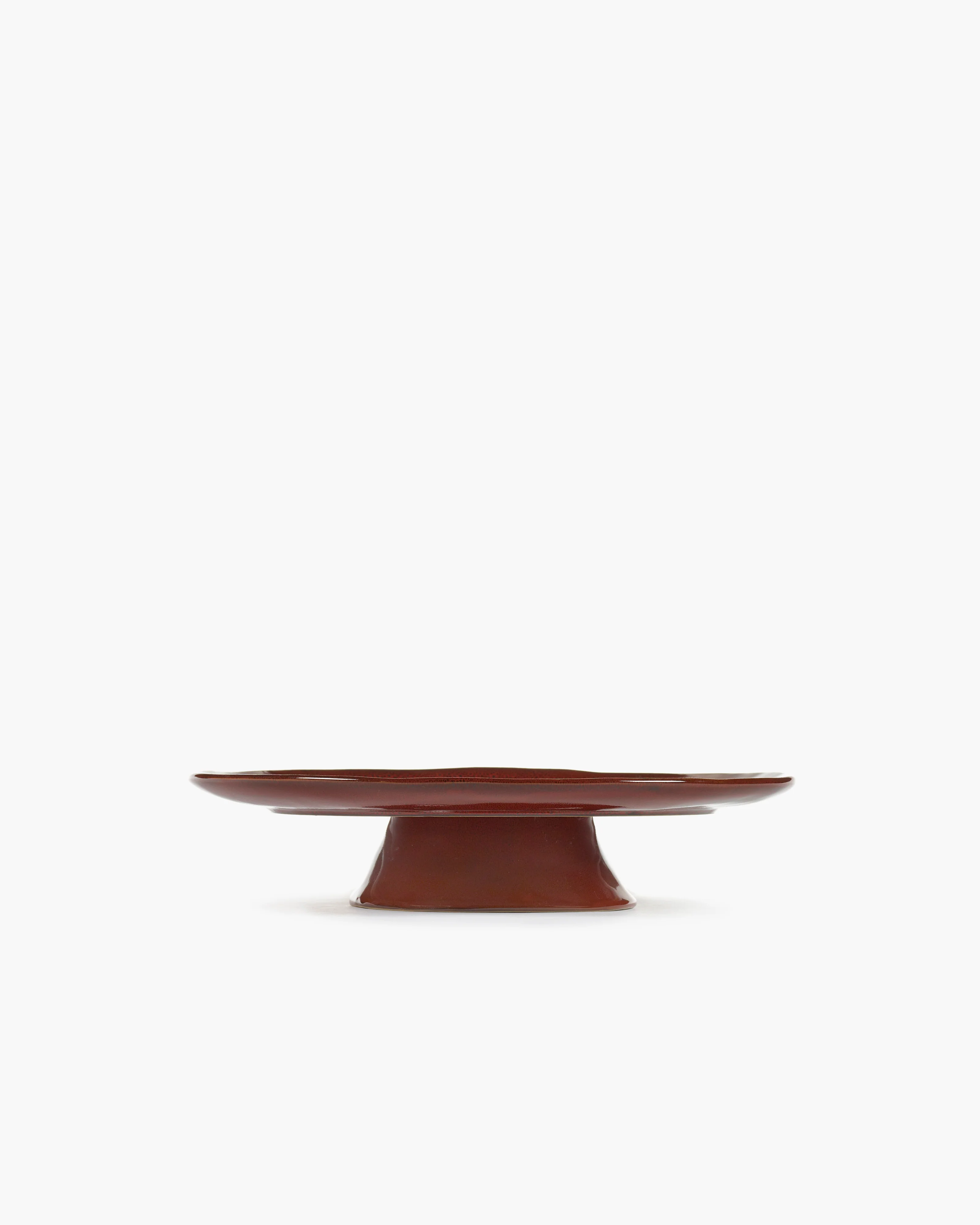 Large plate on foot venetian red La Mère - Image 2