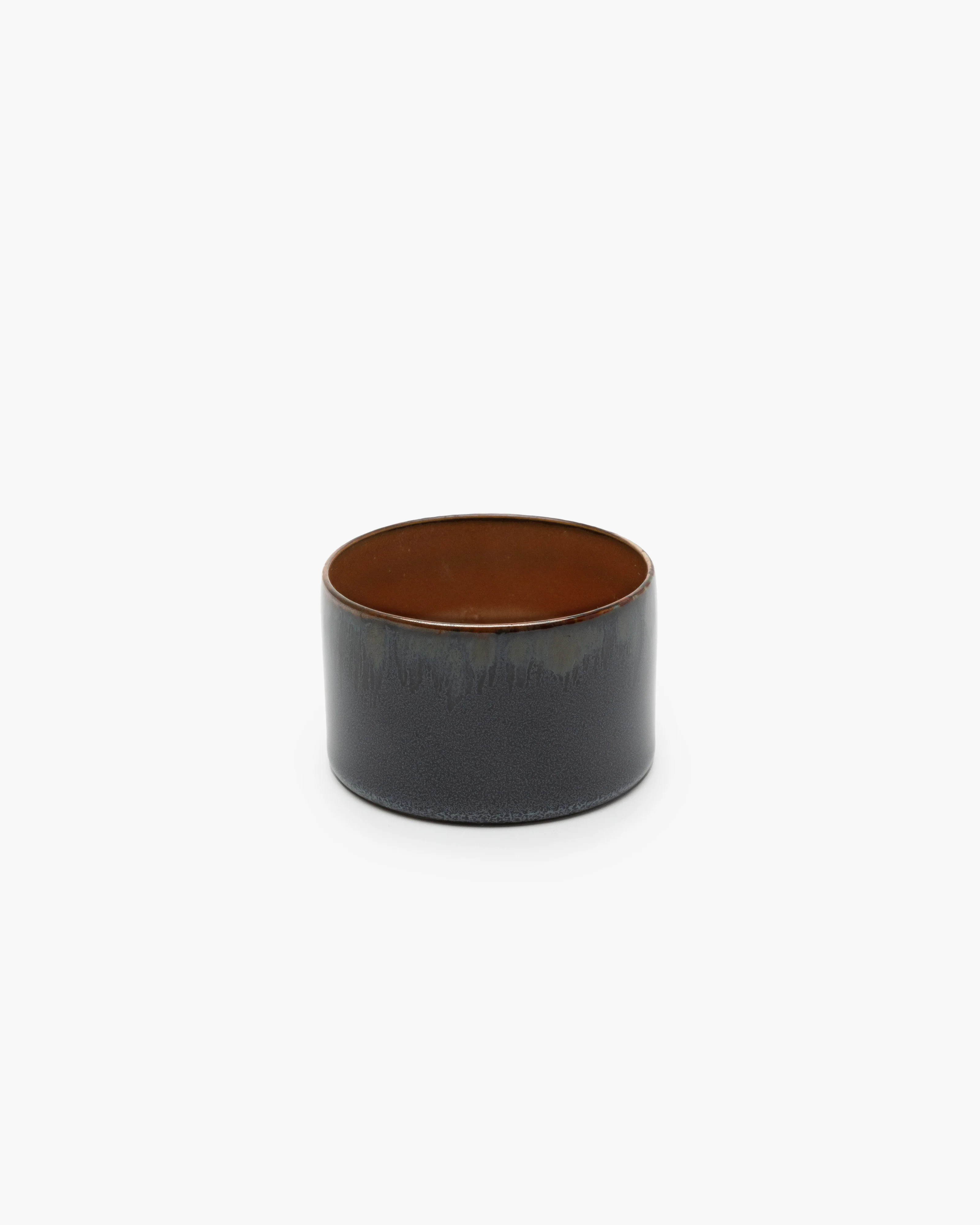 Mug cylinder low dark blue/rust Terres de rêves
