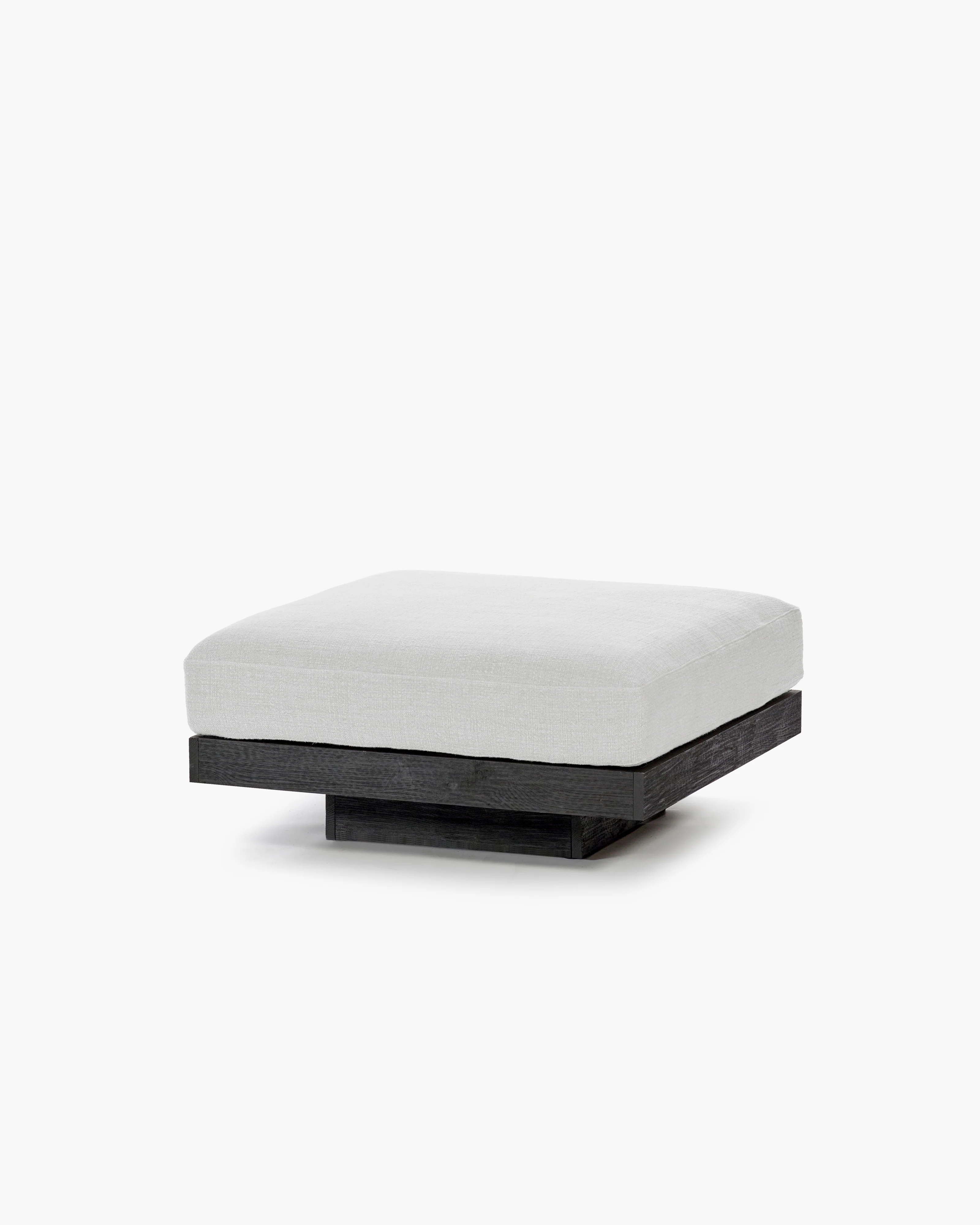Ottoman incl cushion indoor off-white - black Rudolph