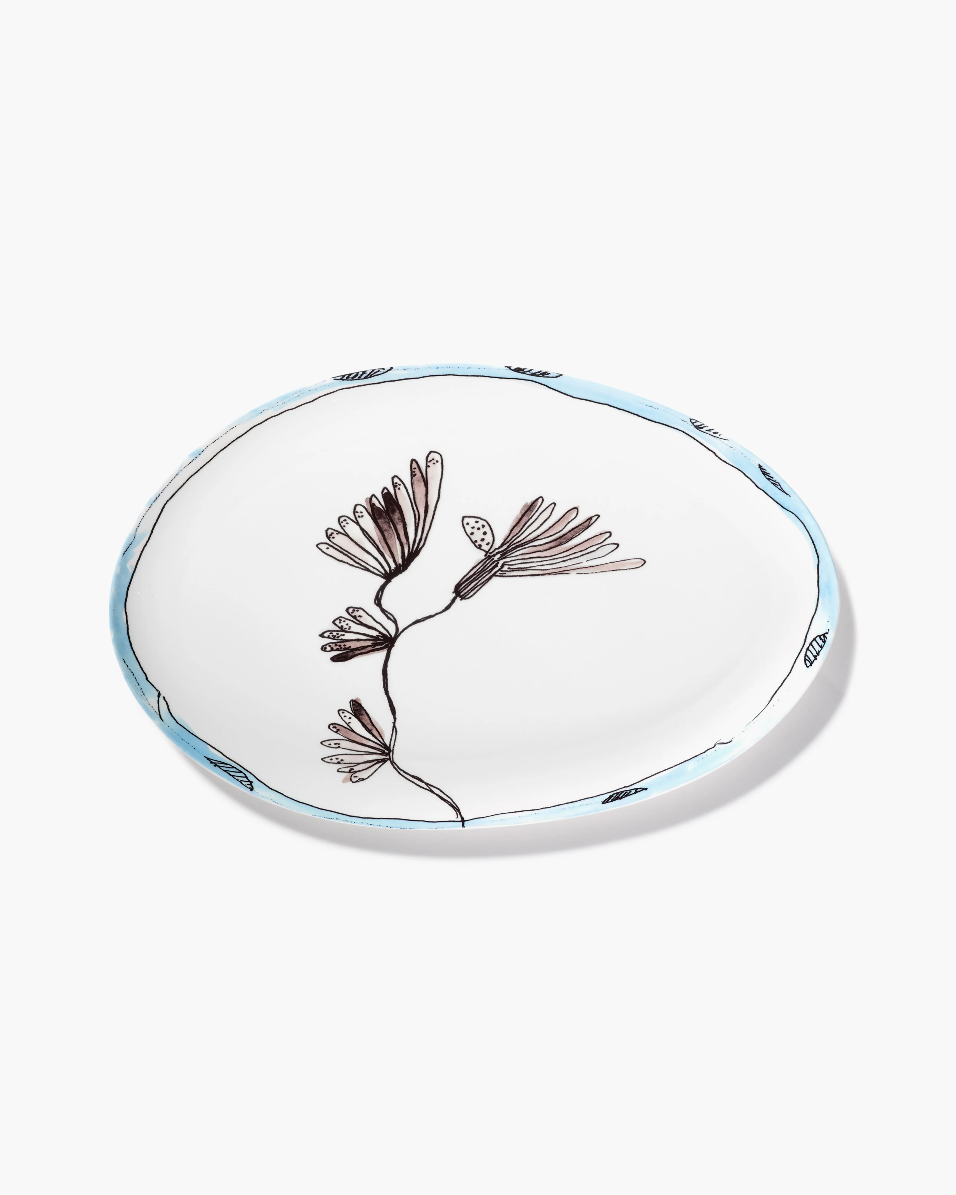 Oval plate °2 L Camelia aubergine Midnight Flowers - Image 3