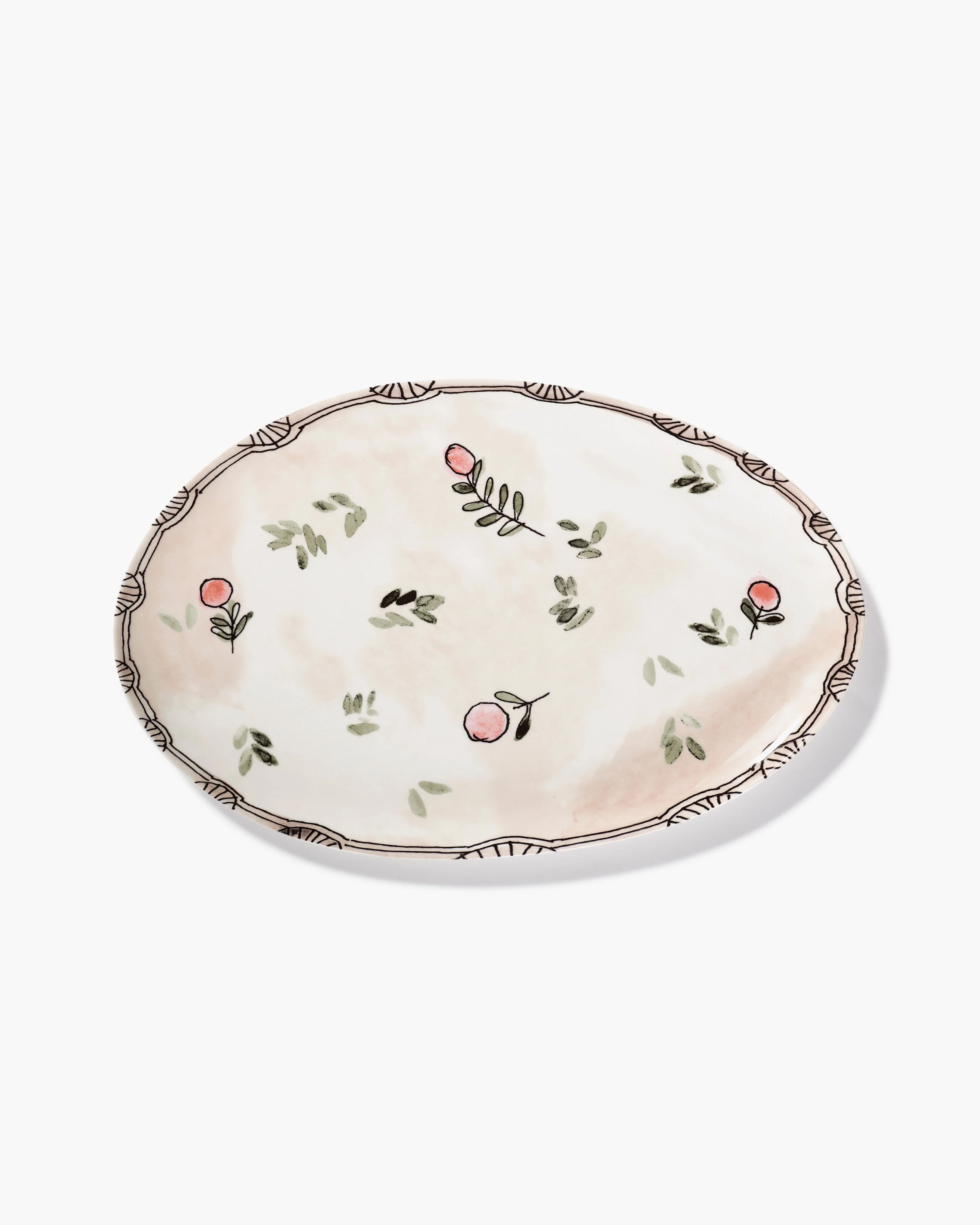 Oval plate °2 L Mirtillo nude Midnight Flowers - Image 3