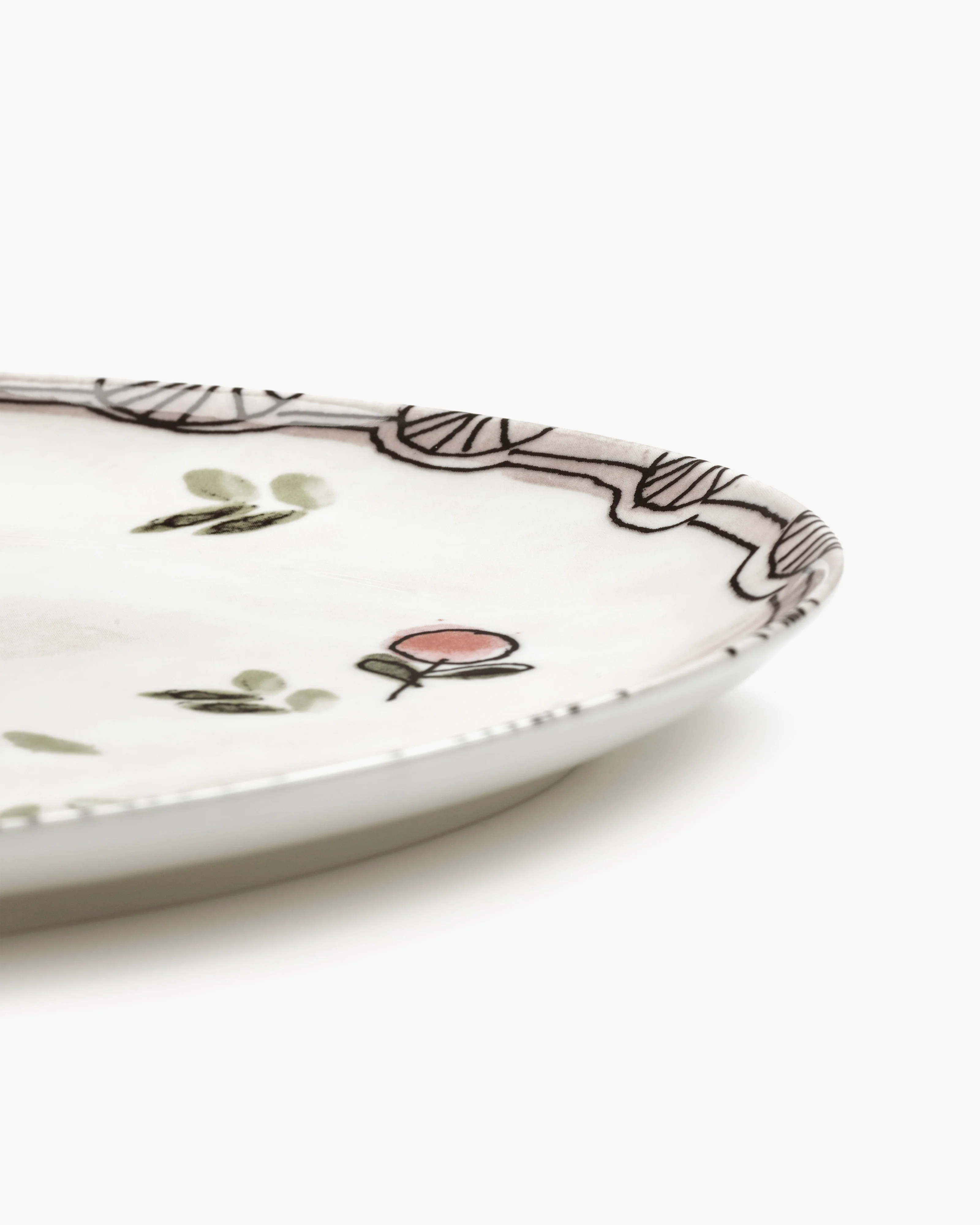 Oval plate °2 L Mirtillo nude Midnight Flowers - Image 5