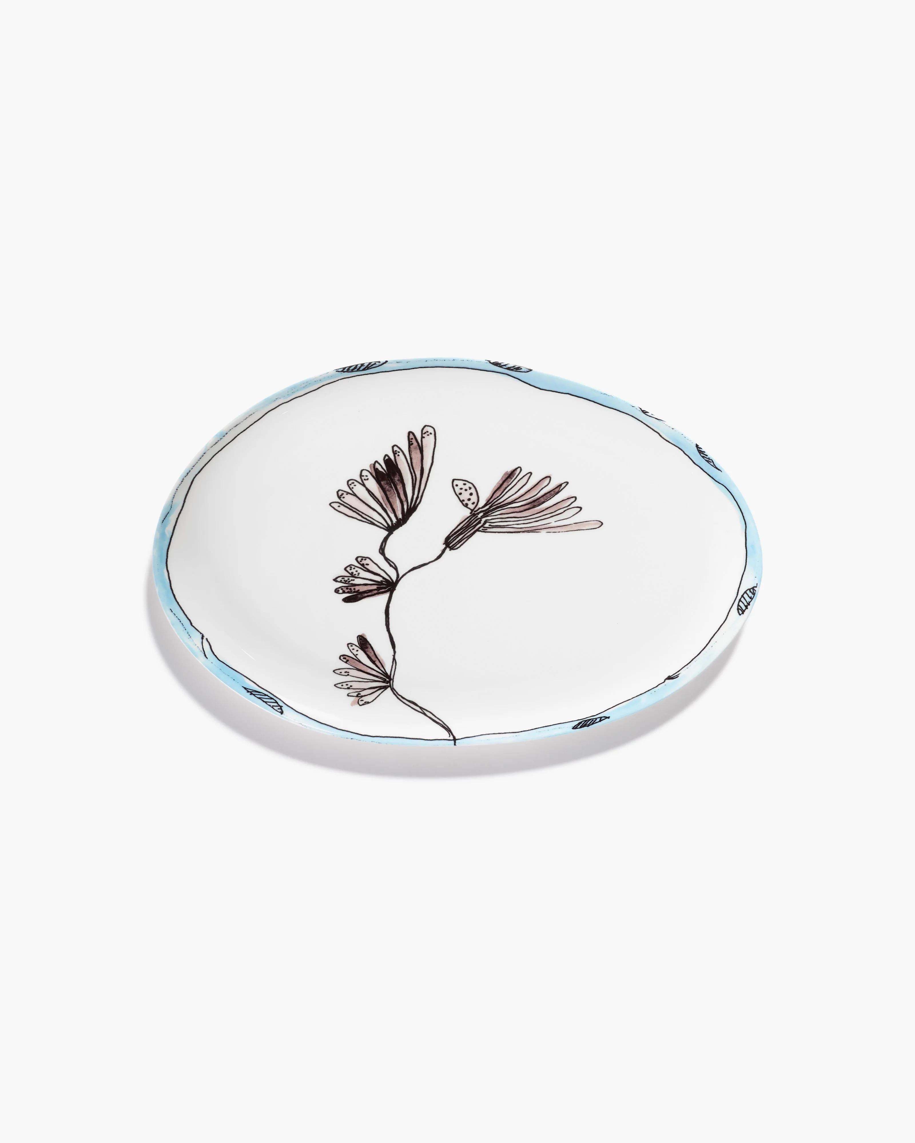 Oval plate °2 S Camelia aubergine Midnight Flowers - Image 3