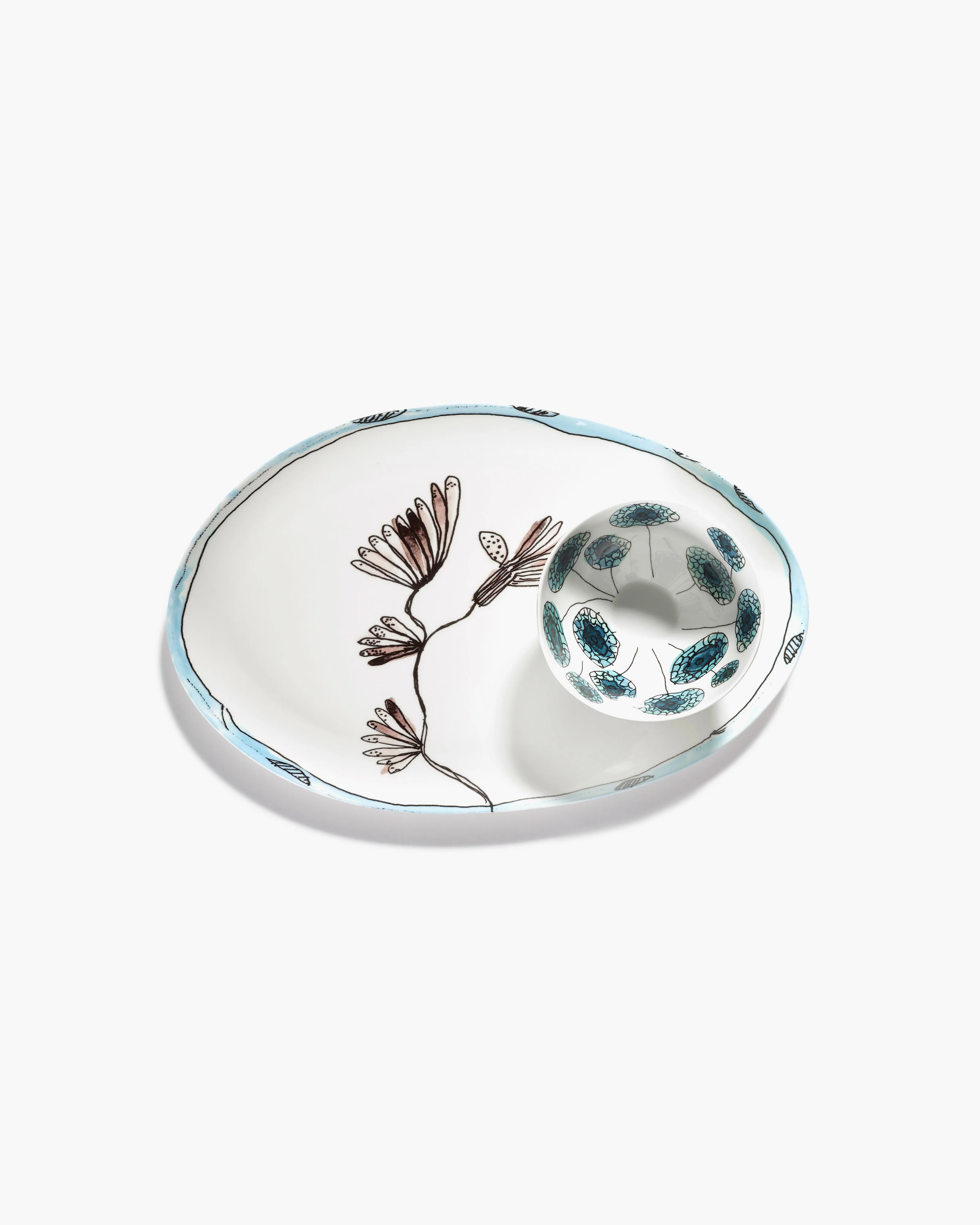 Oval plate °2 S Camelia aubergine Midnight Flowers - Image 6