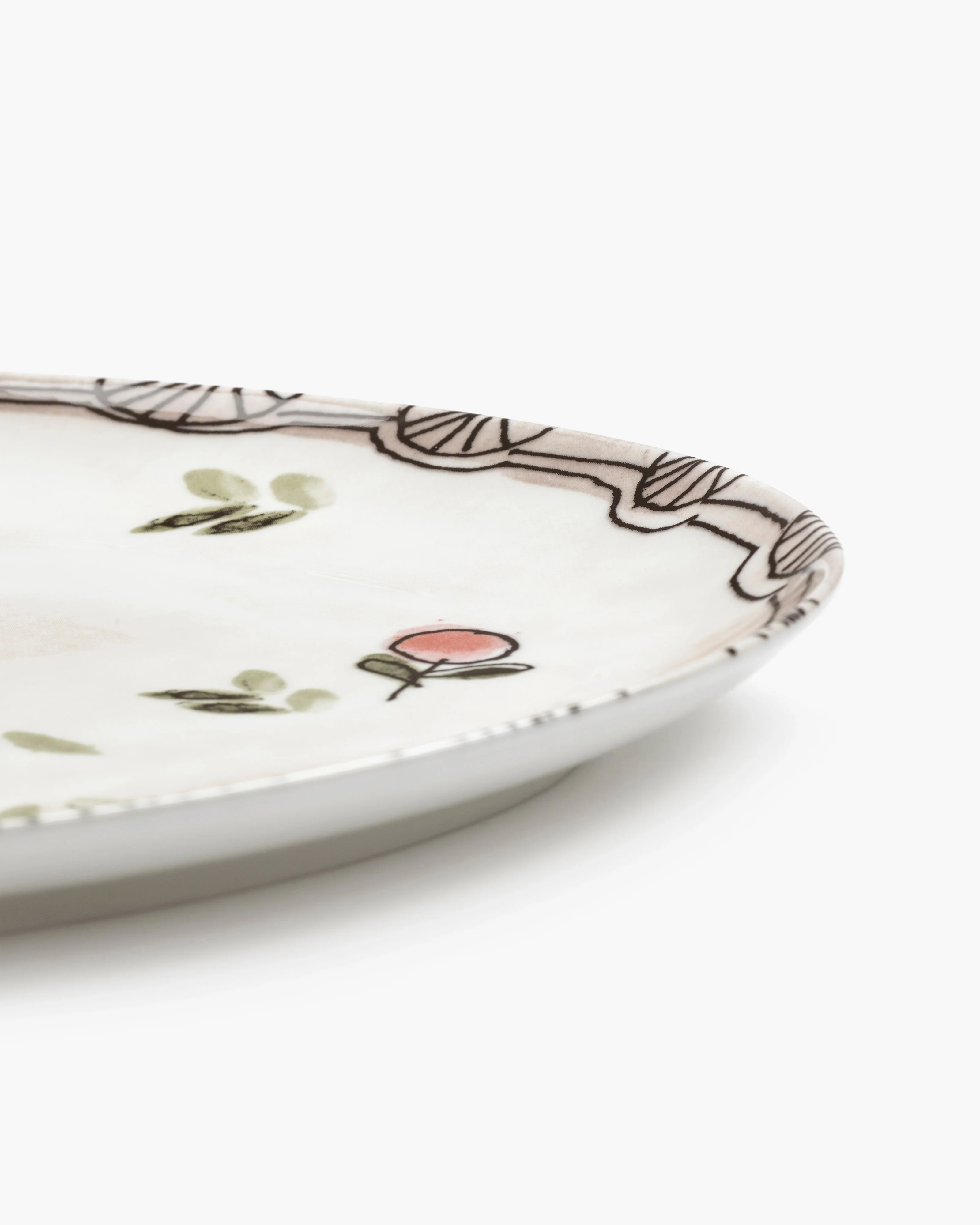 Oval plate °2 S Mirtillo nude Midnight Flowers - Image 5