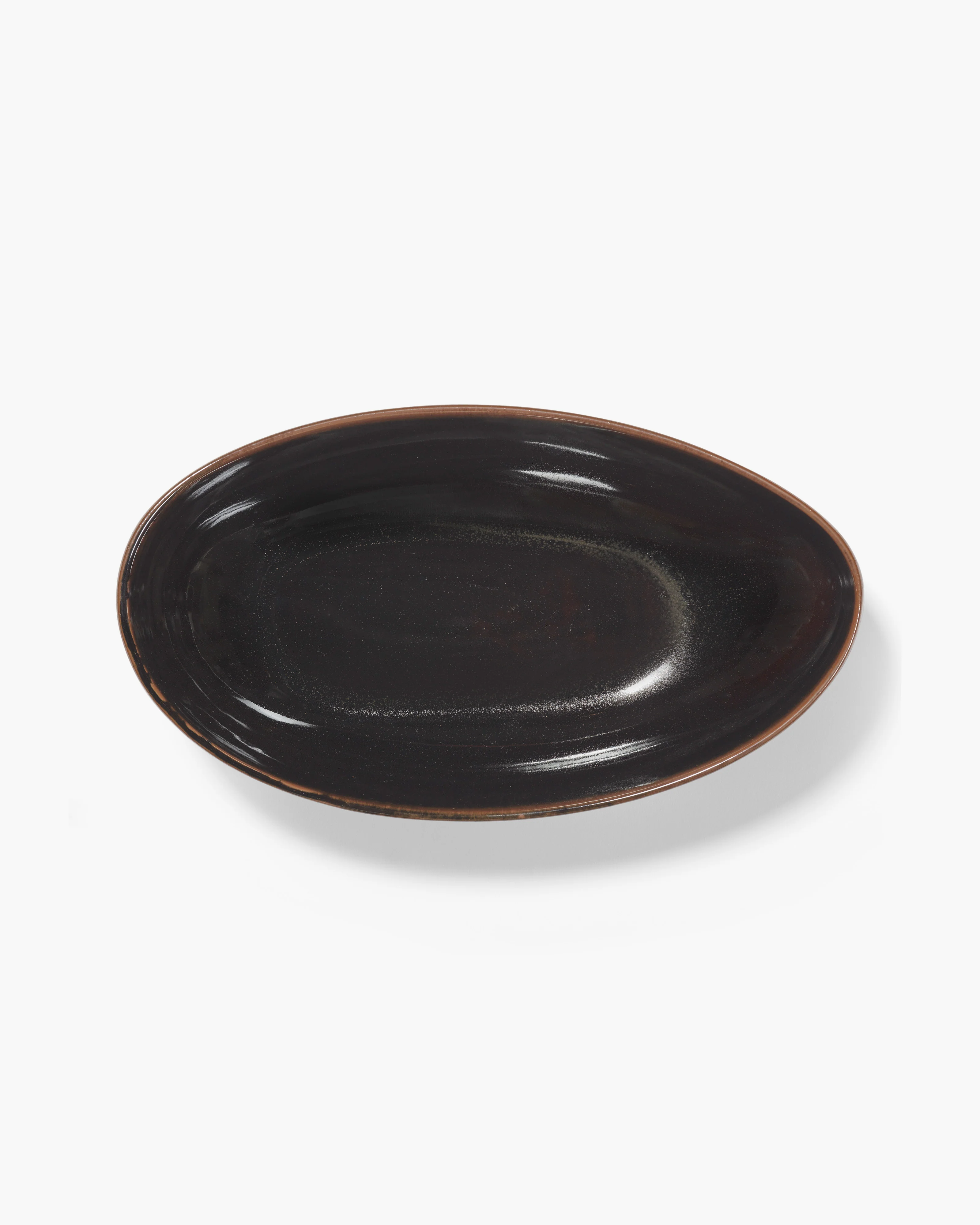Oval serving bowl dark brown Out of lines - Image 3