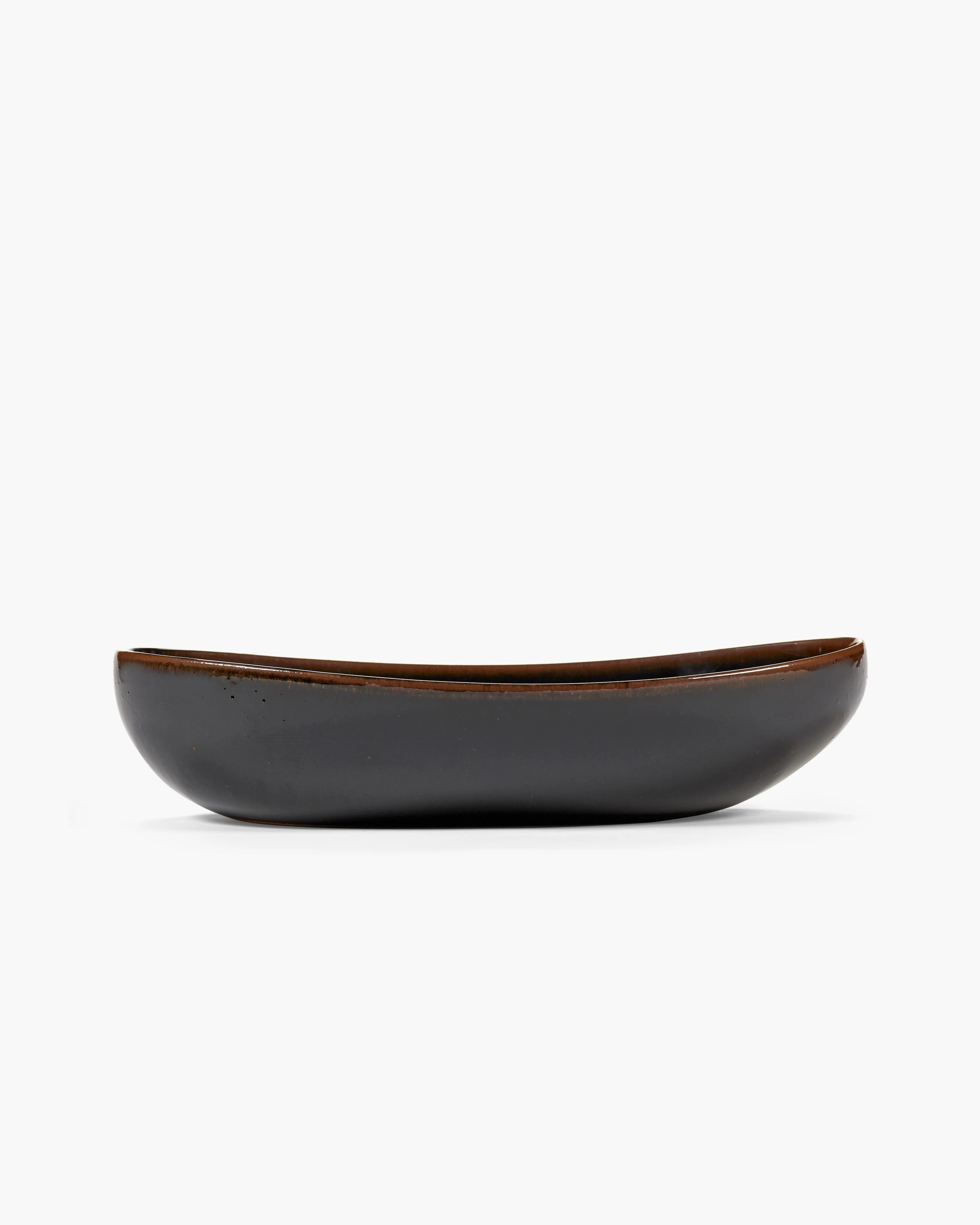 Oval serving bowl dark brown Out of lines - Image 4